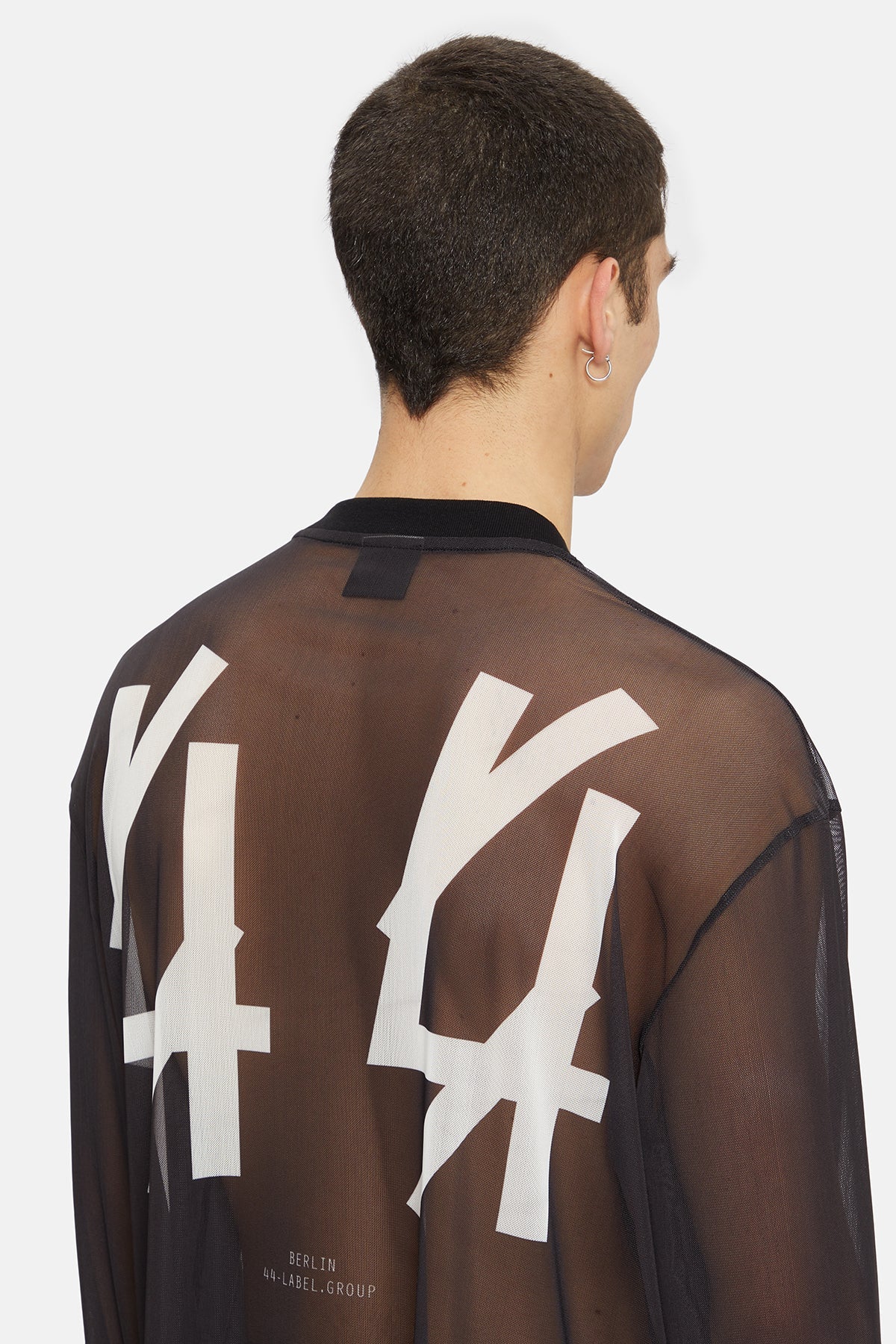 44 Label Group Clash Mesh L/S Tee - Black - Image 3