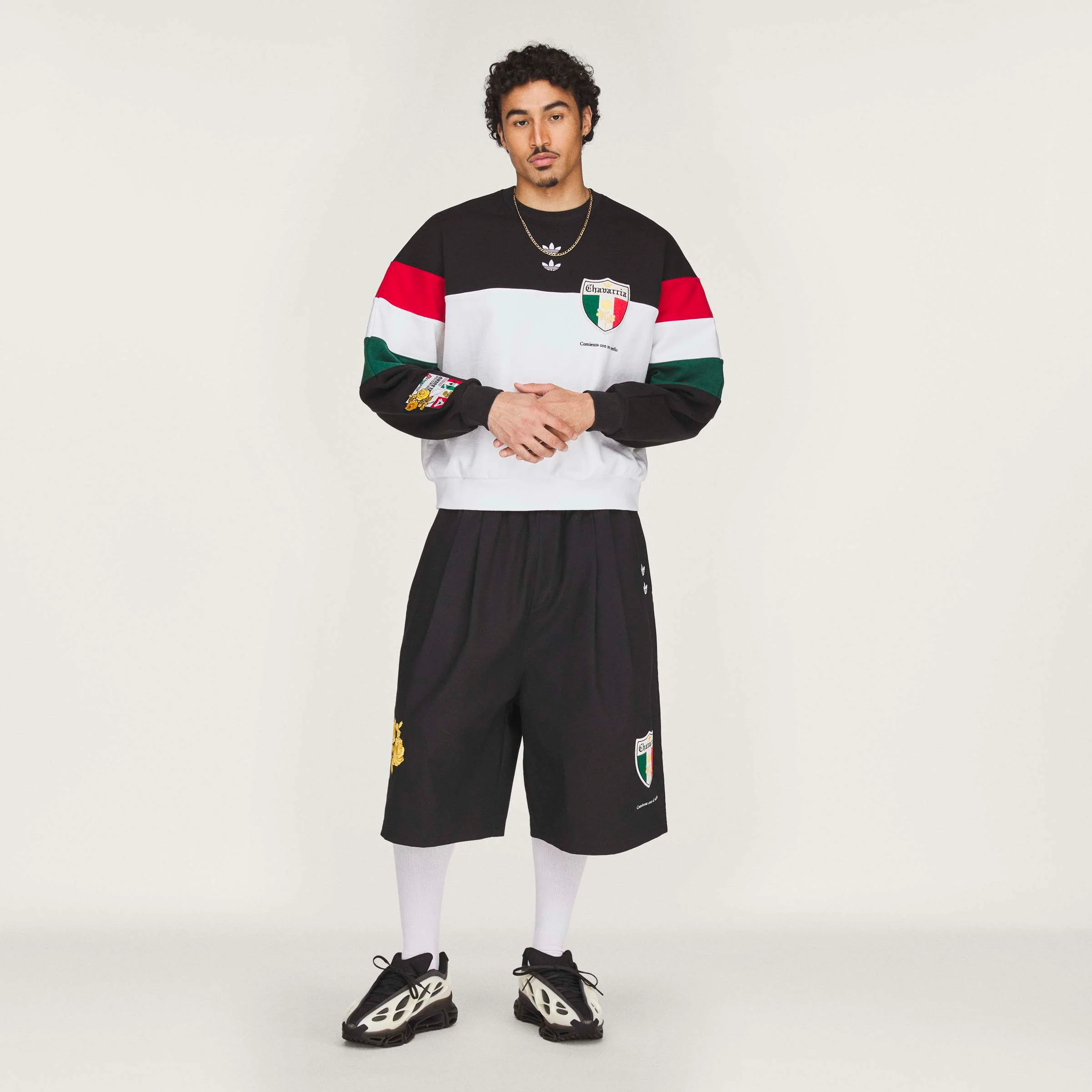 Adidas Originals x Willy Chavarria WC Fleece Crewneck - Black/White - Image 4