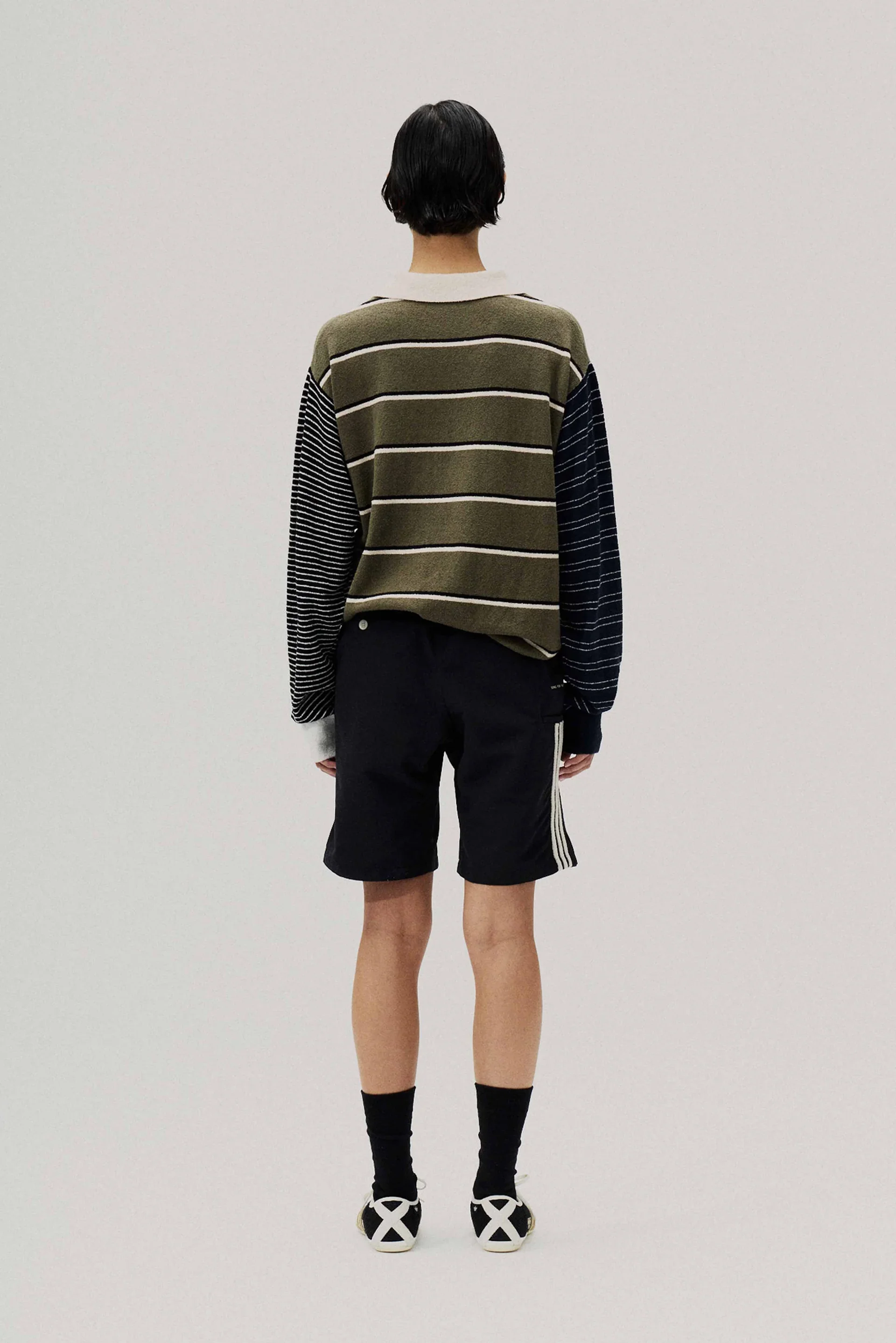 Adidas x Song For The Mute ADI007 L/S Polo Tee - Olive - Image 4