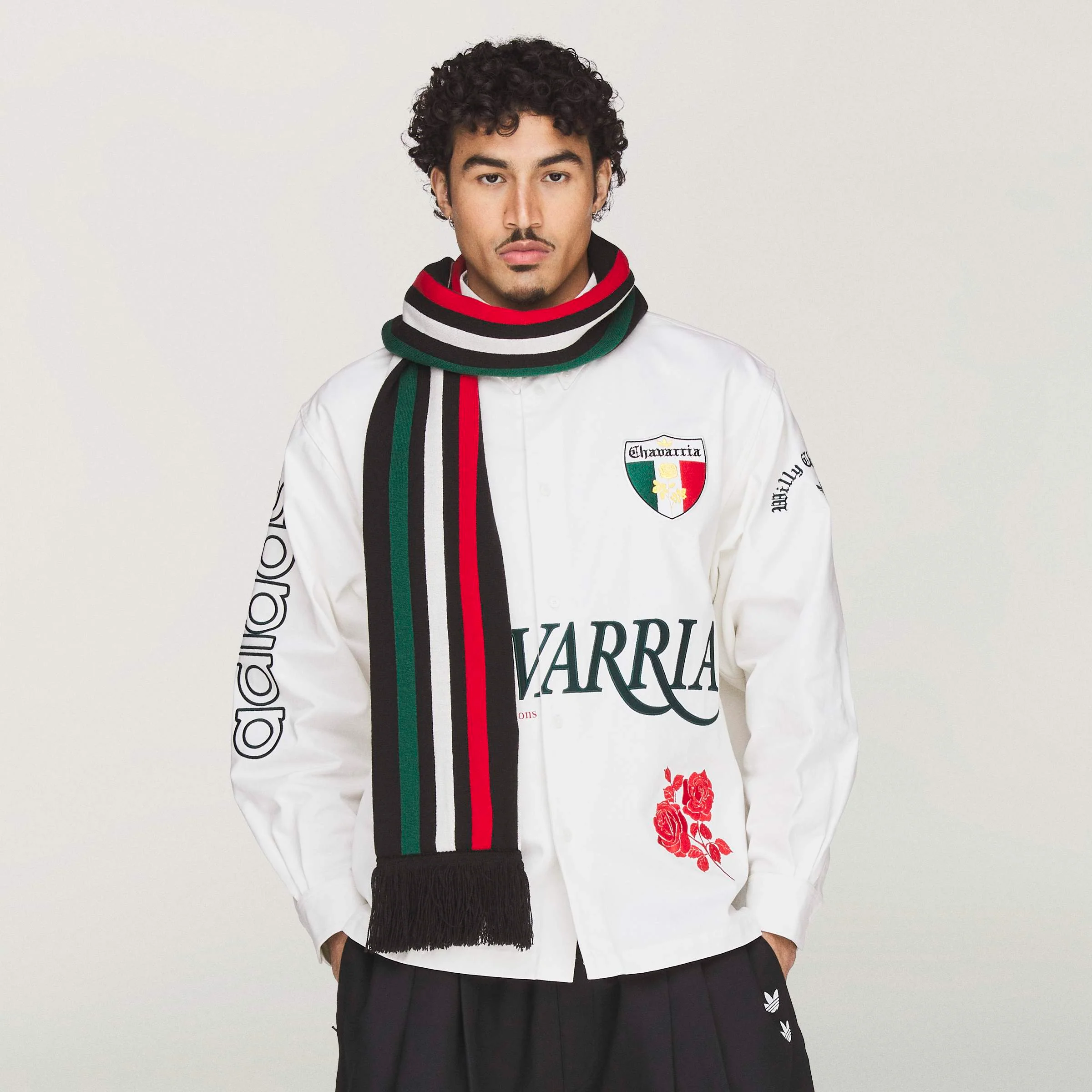 Adidas x Willy Chavarria WC Scarf - Black/Better Scarlet/Collegiate Green - Image 4
