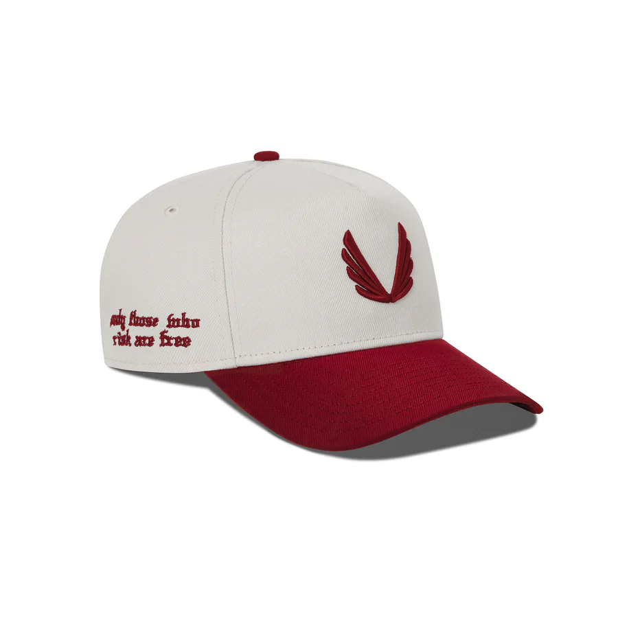 ASRV New Era® 9Forty A-Frame 2 Tone Hat - Stone/Crimson - Image 2