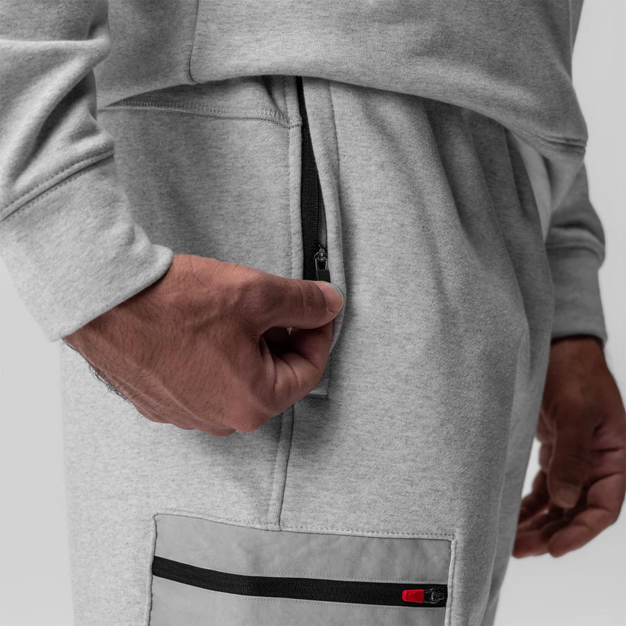 ASRV Tech-Terry™ Paneled Cinch Cargo Jogger Pants - Heather Grey - Image 3