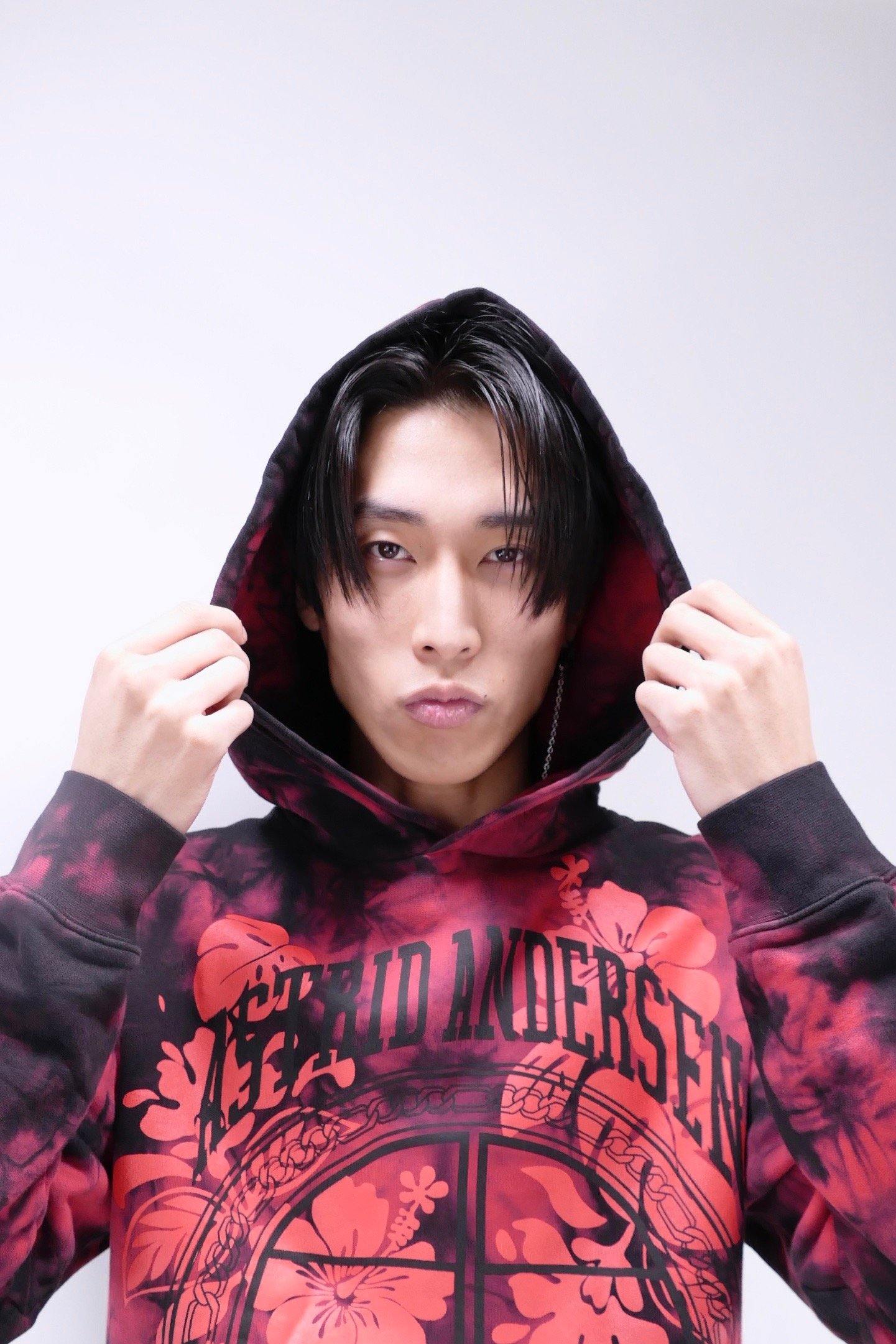 Astrid Andersen Tie Dye Logo Flower Hoodie - Red - Image 5