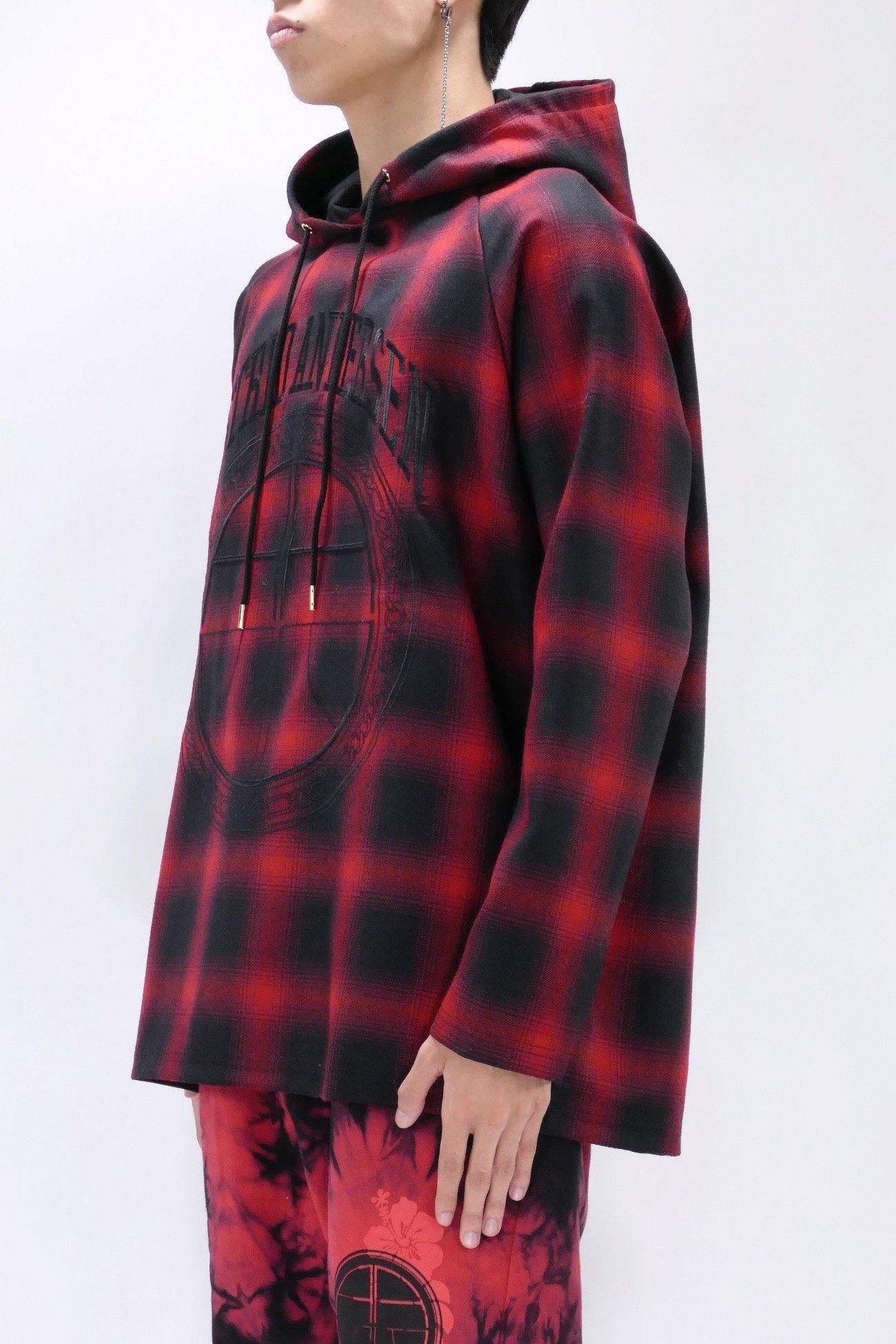 Astrid Andersen Wool Tartan Hoodie - Red - Image 3