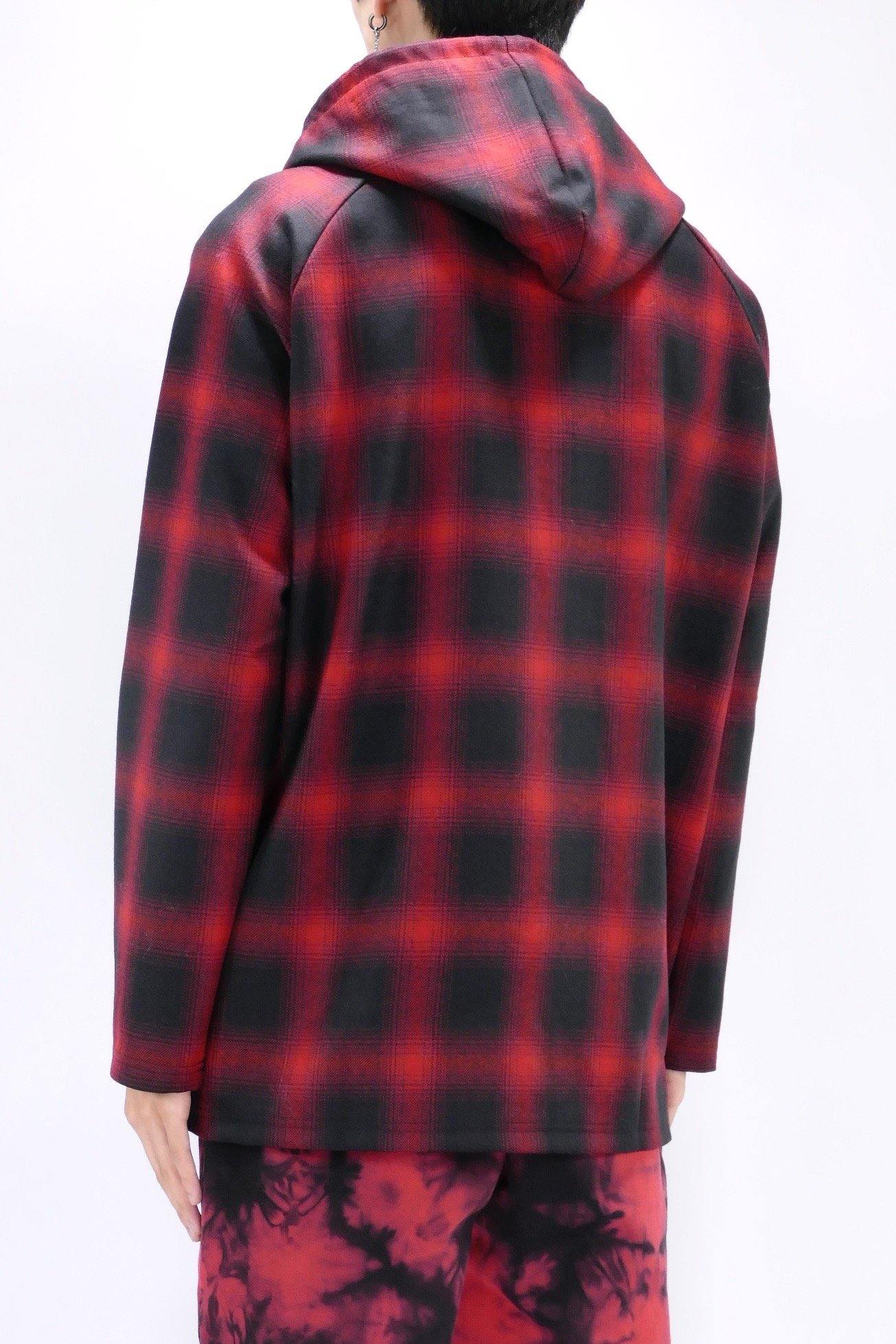 Astrid Andersen Wool Tartan Hoodie - Red - Image 4