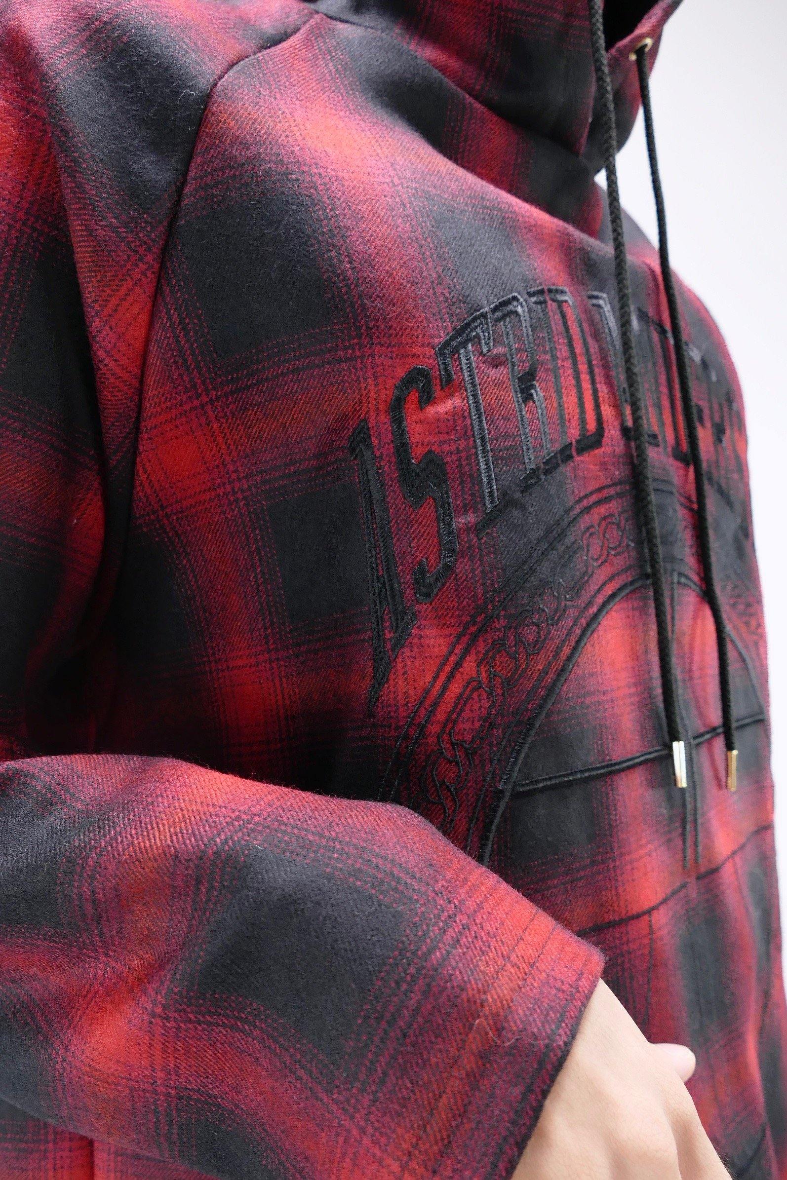 Astrid Andersen Wool Tartan Hoodie - Red - Image 5