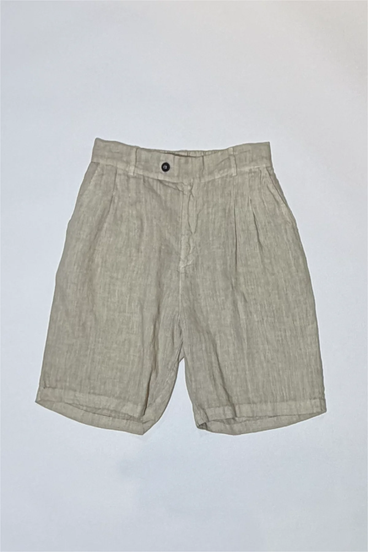 Athoa Bermuda Pleated Shorts - Beige