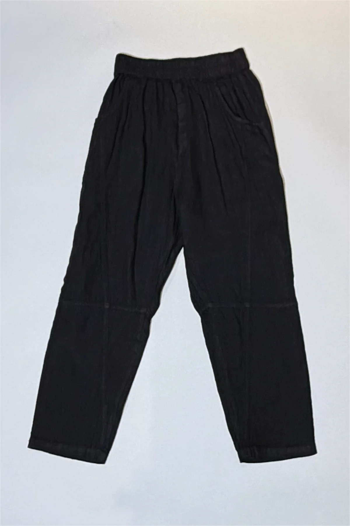 Athoa Linen Cropped Pants - Black