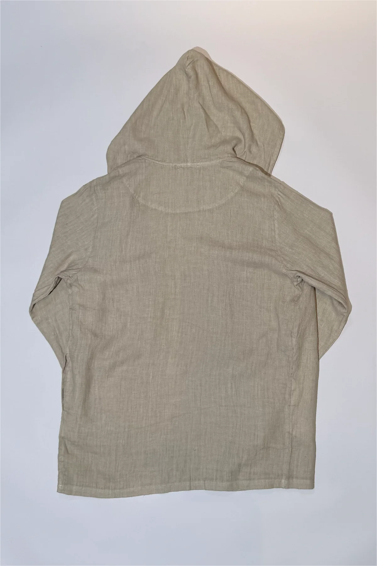 Athoa Linen Loose Hooded Jacket - Beige - Image 2