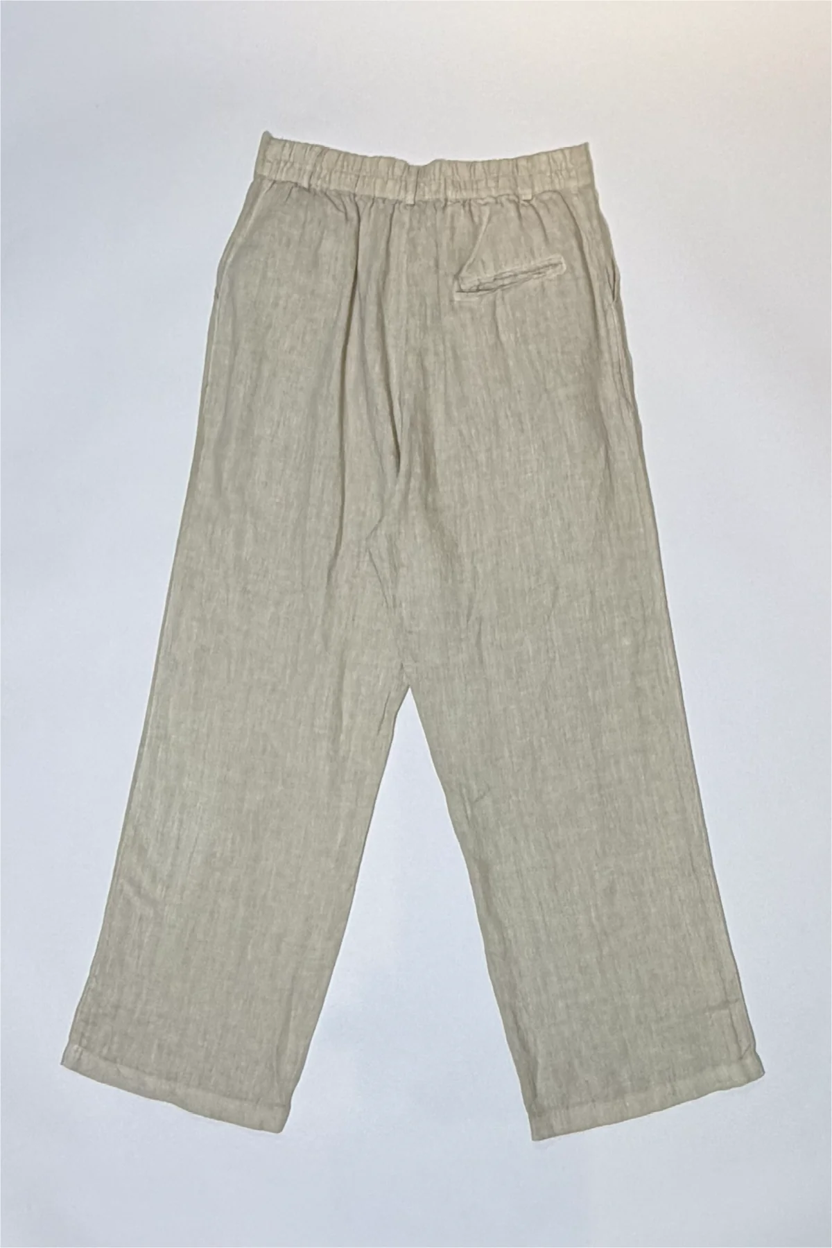Athoa Straight Fit Linen Pants - Beige - Image 2