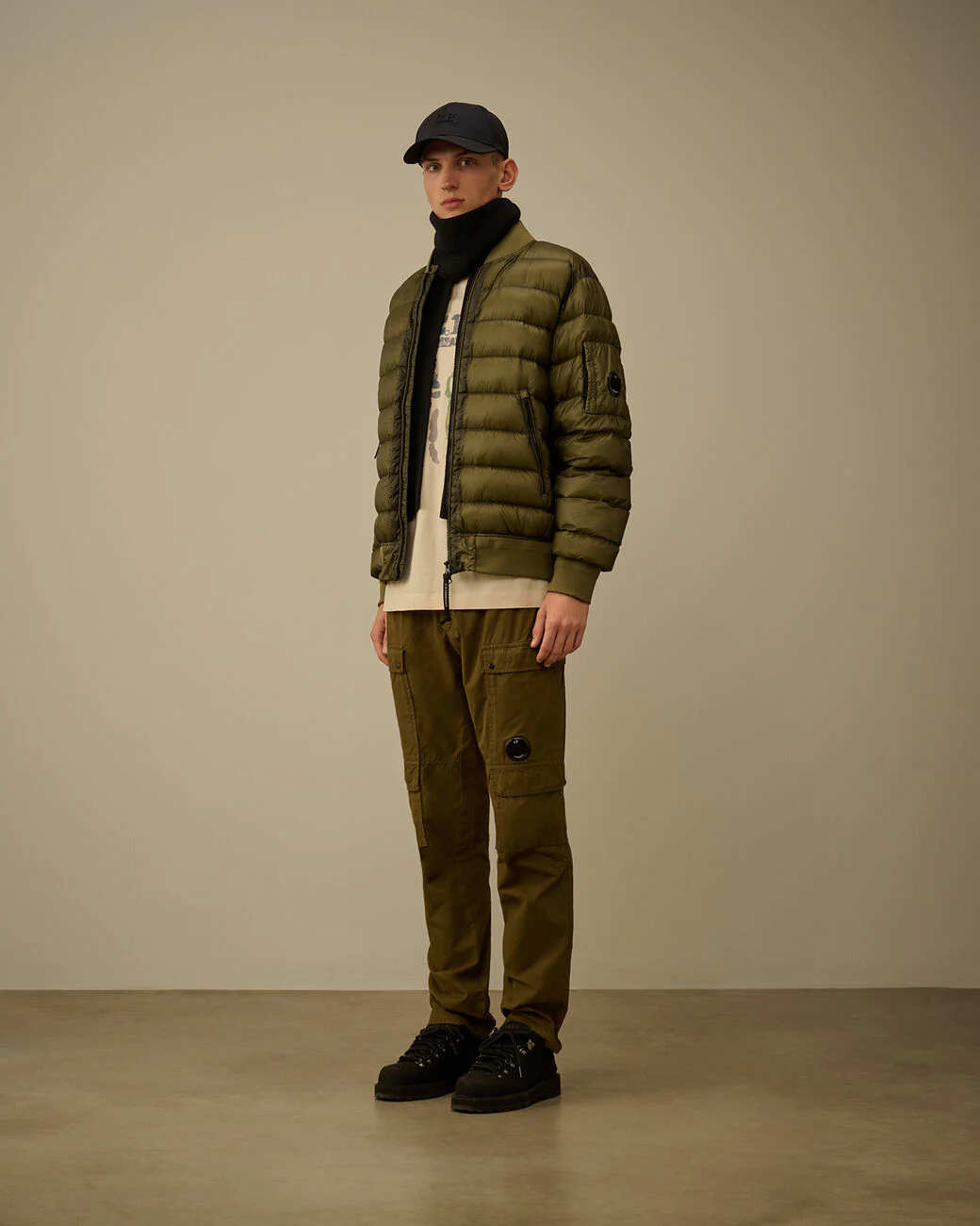 C.P. Company Mens Down Bomber 001A DD-Shell - Green - Image 3