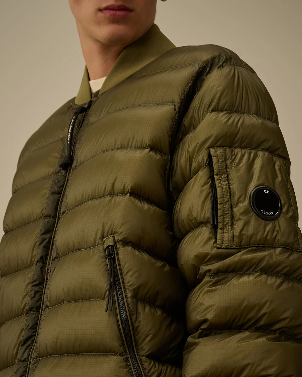 C.P. Company Mens Down Bomber 001A DD-Shell - Green - Image 4