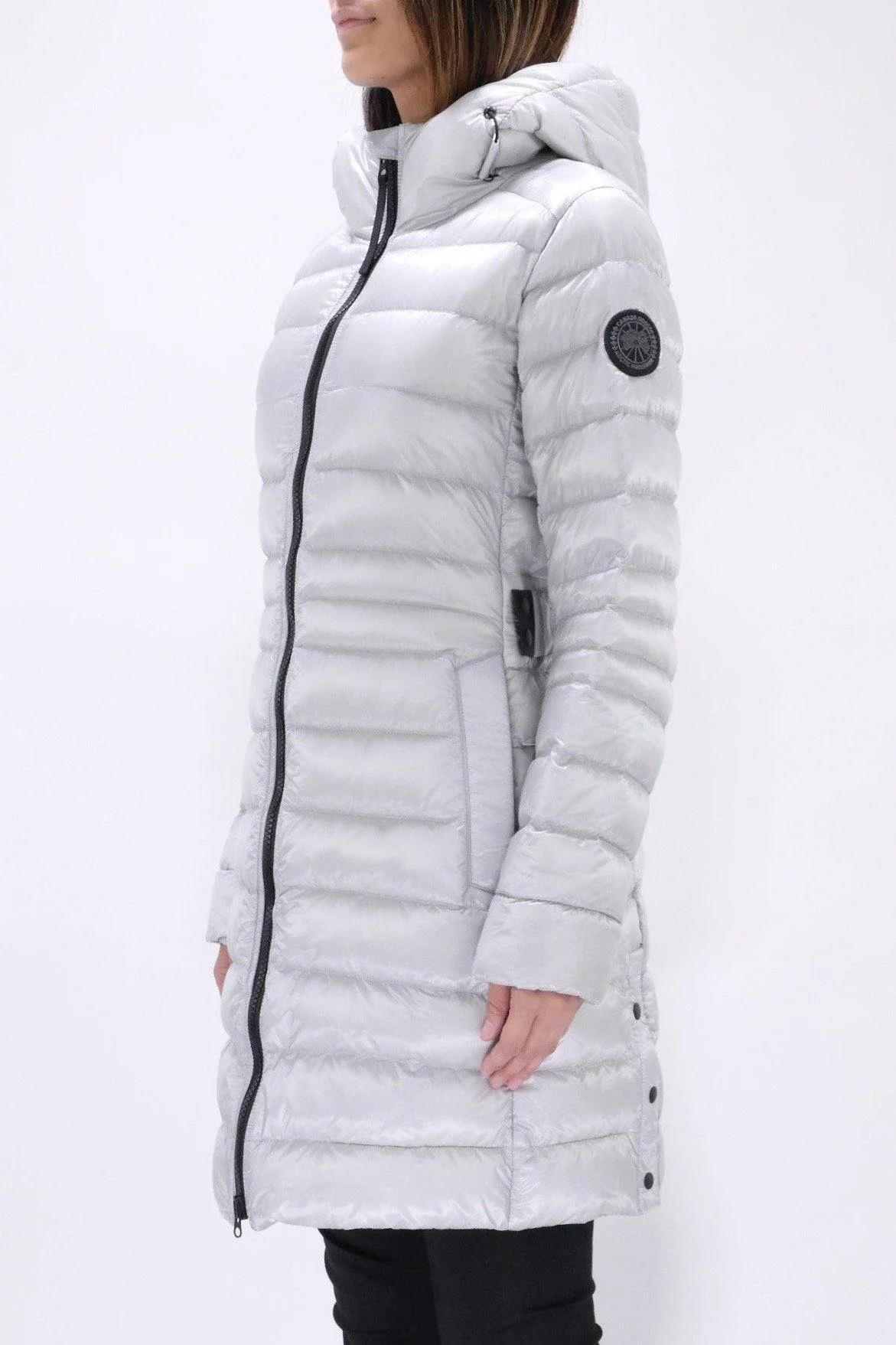 Canada Goose Womens Lite Jacket Cypress Hooded Black Label - Silverbirch - Image 3