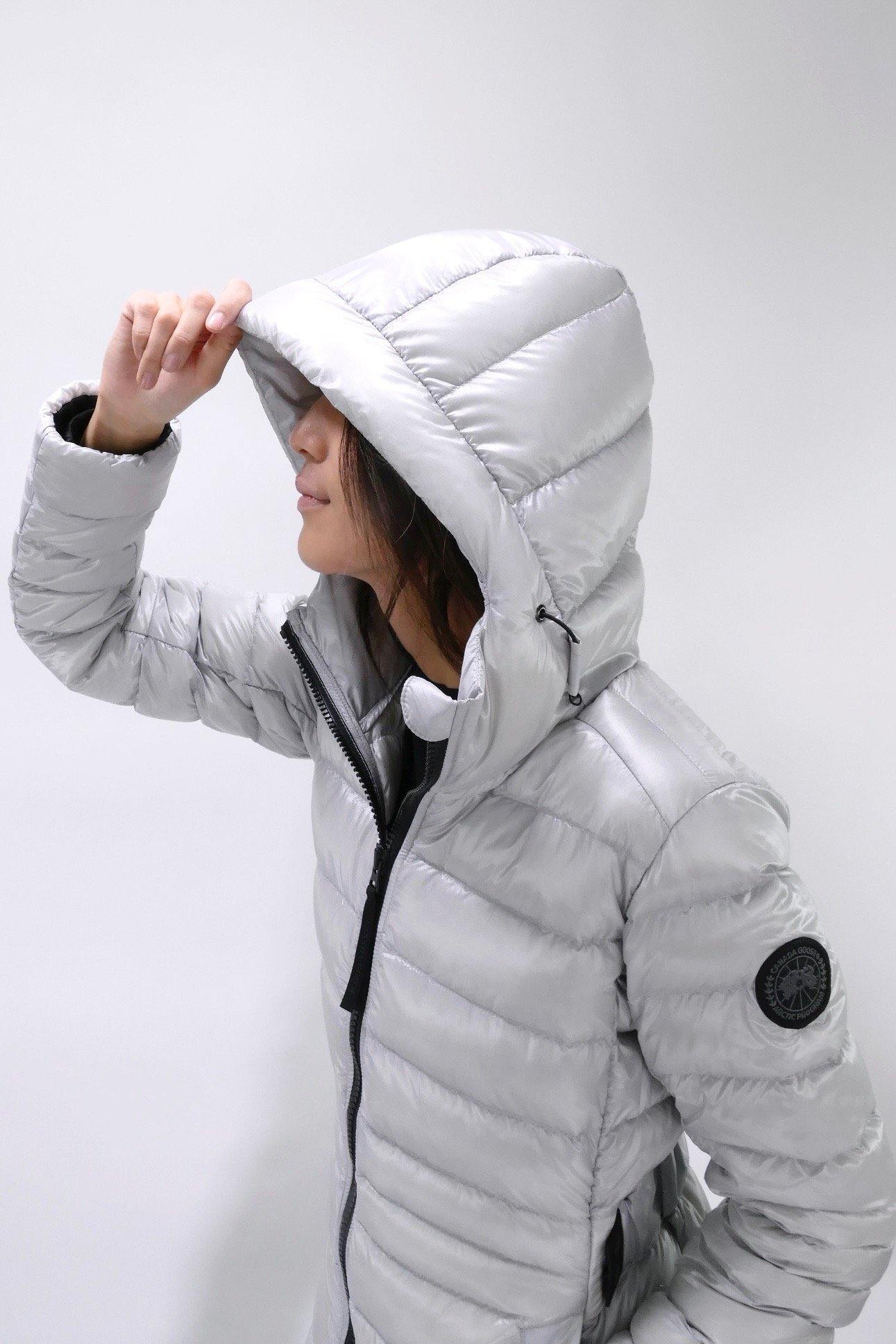 Canada Goose Womens Lite Jacket Cypress Hooded Black Label - Silverbirch - Image 6