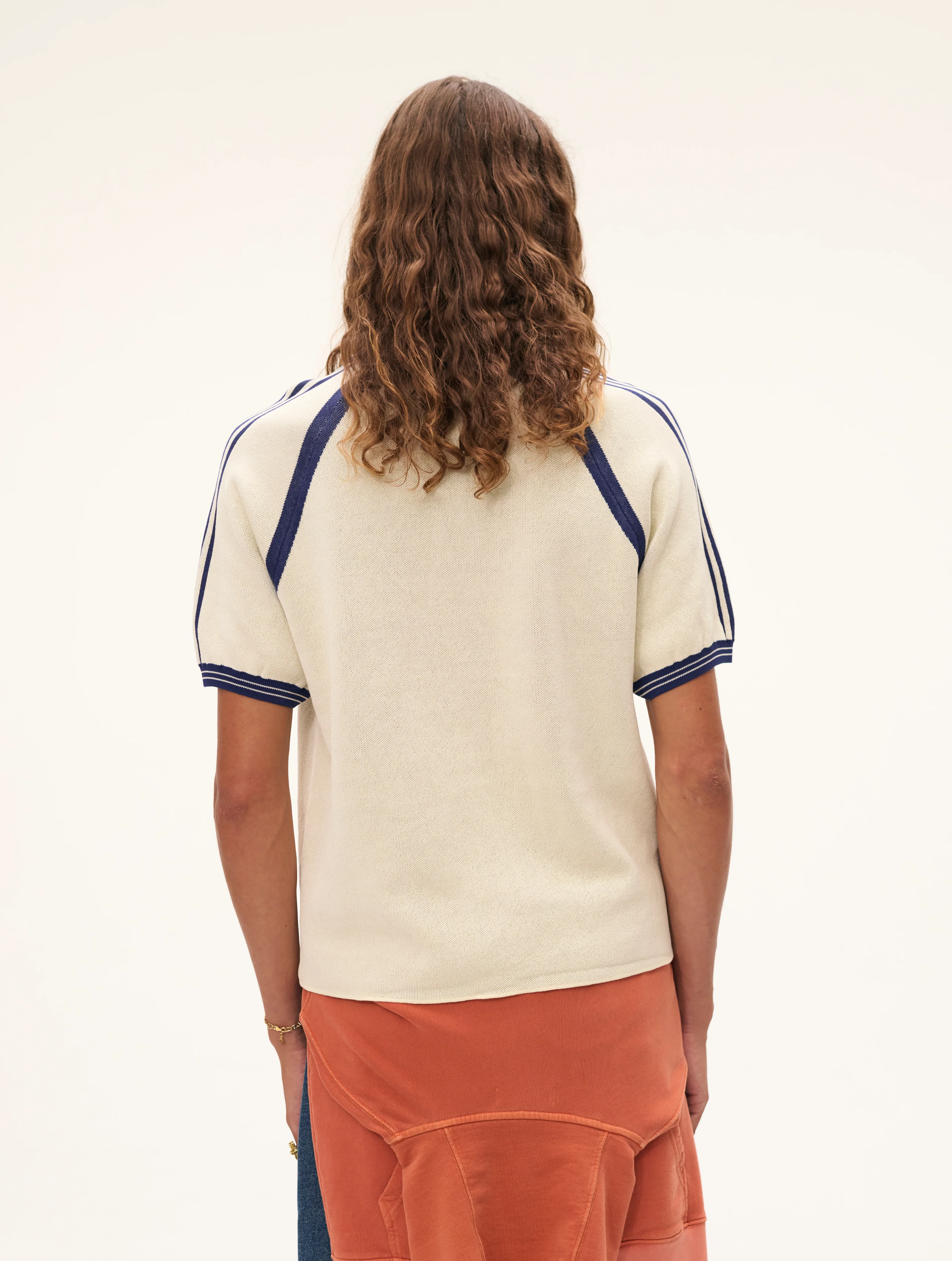 Carne Bollente Captain Kinky Polo - Cream/Blue - Image 3