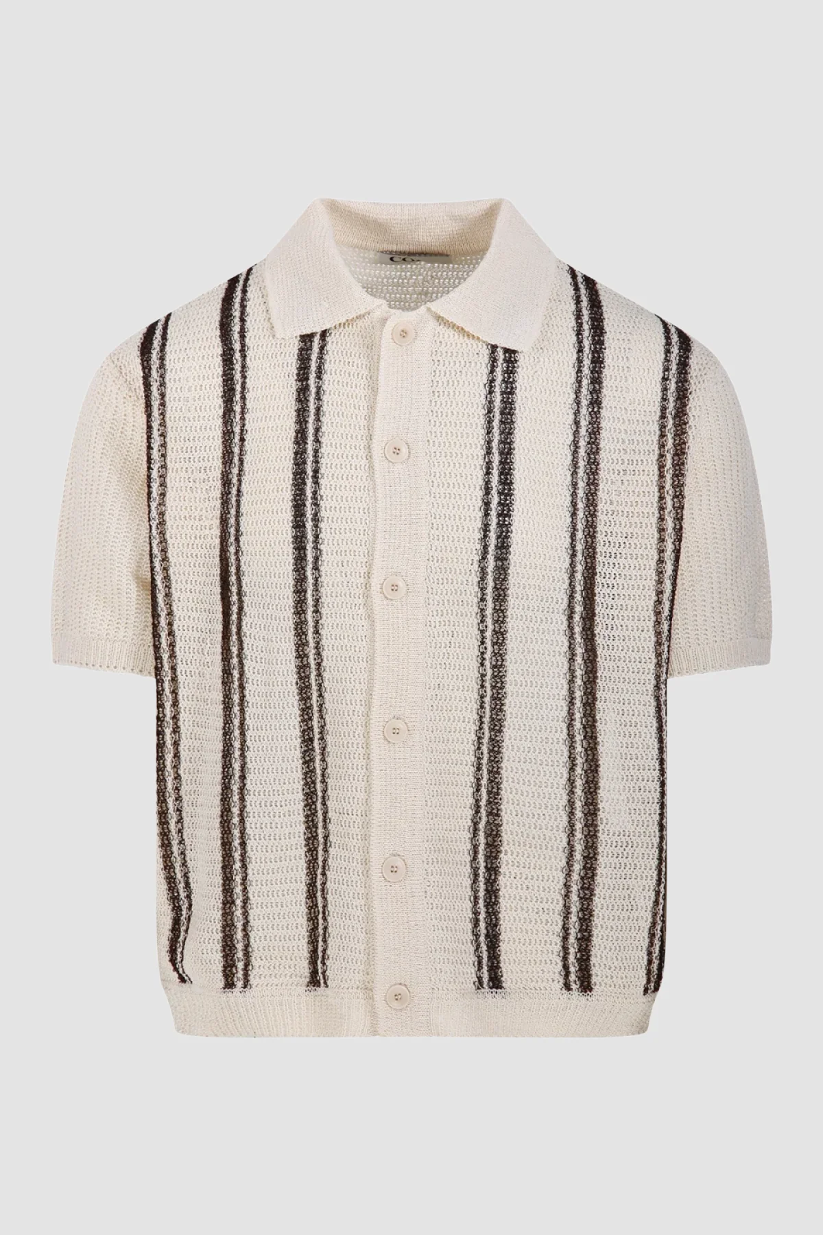 COOR Double Pin Striped Polo - Ivory