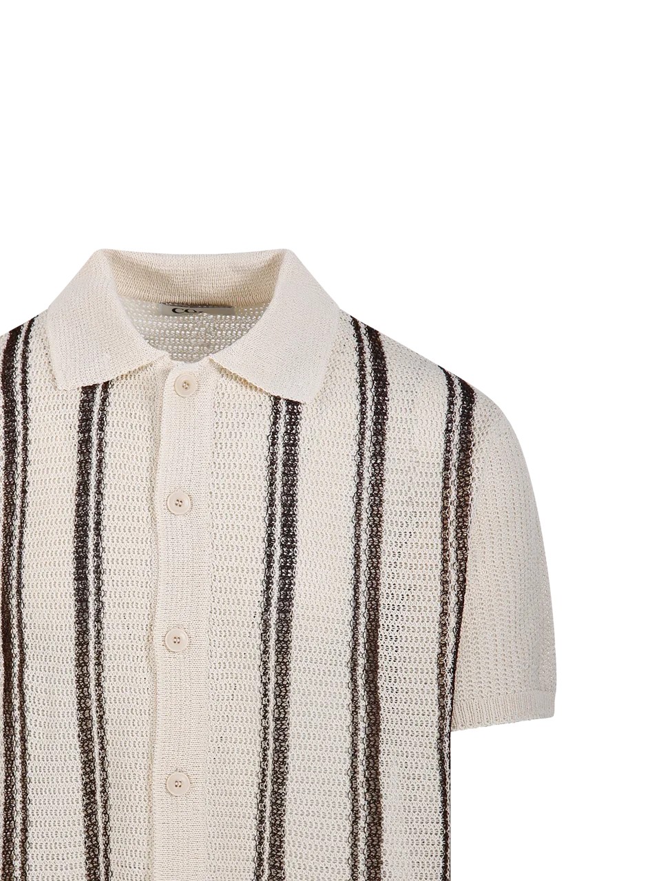 COOR Double Pin Striped Polo - Ivory - Image 3