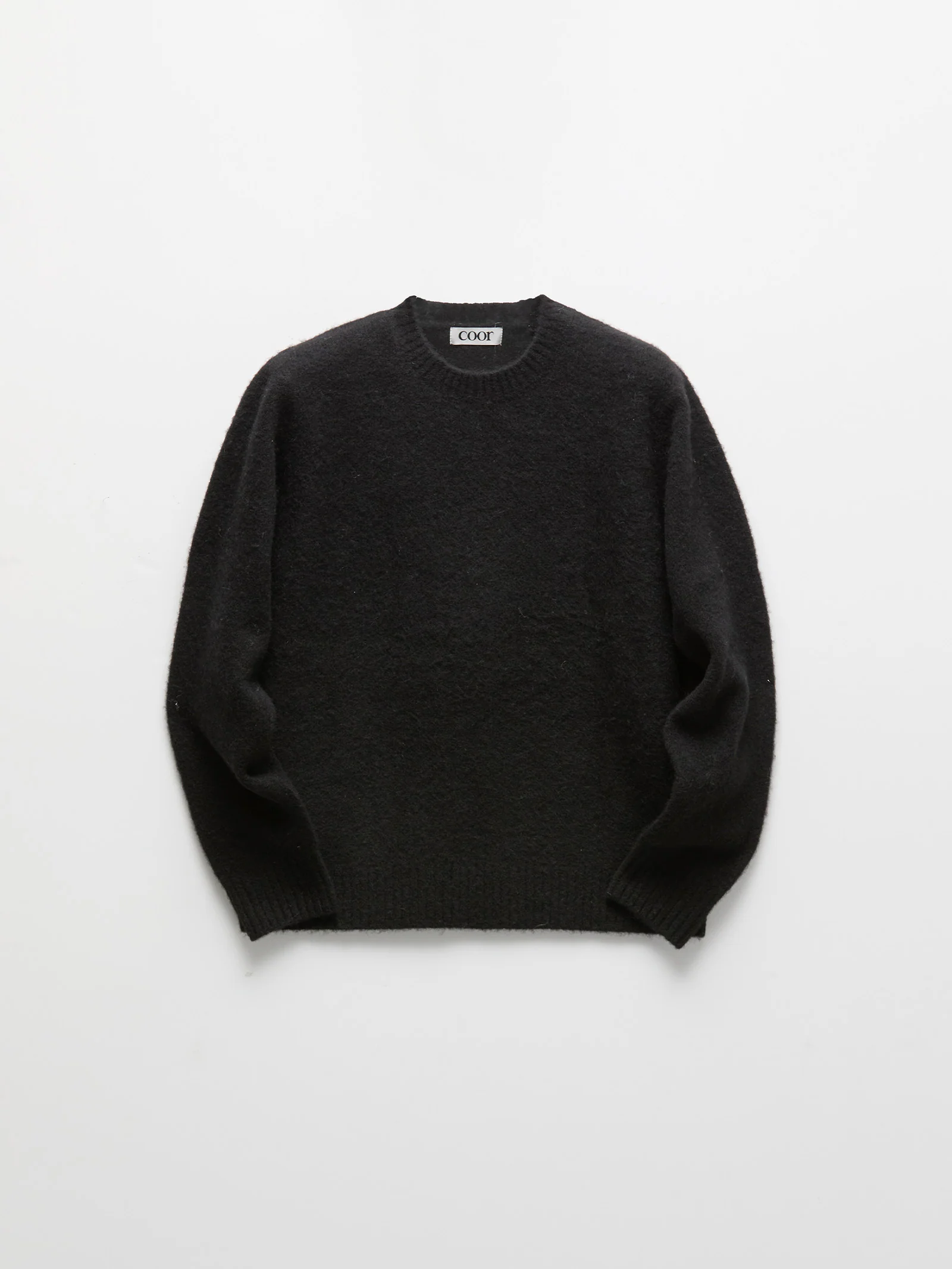 COOR Hairy Alapaca Crewneck Sweater - Black - Image 4