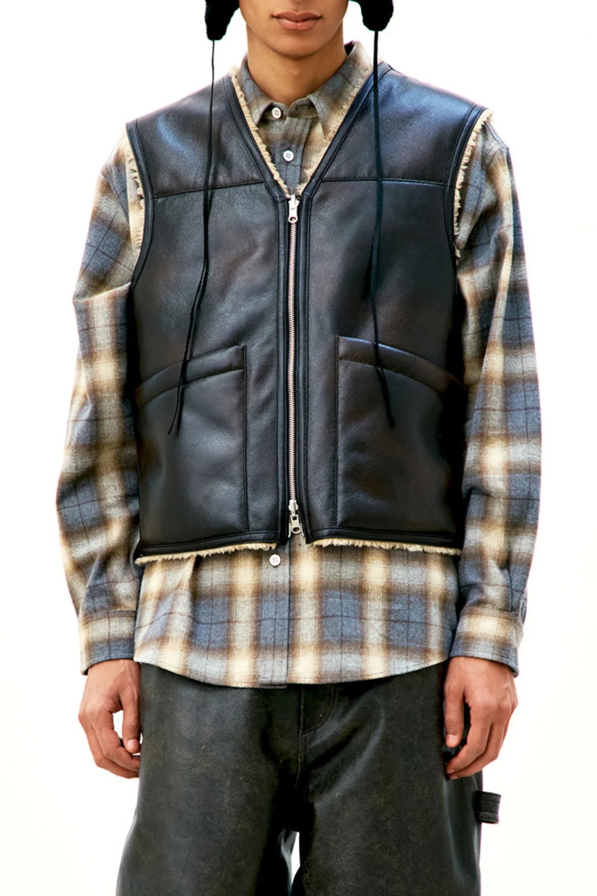 COOR Reversible Eco Shearling Vest - Brown