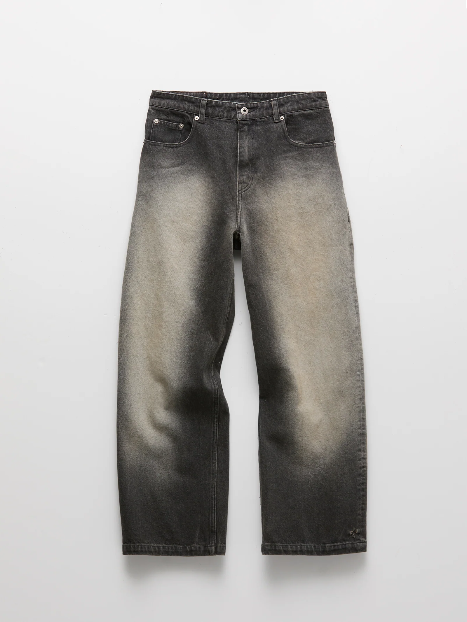COOR Stone Brushed Semi Wide Jeans - Charcoal - Image 6