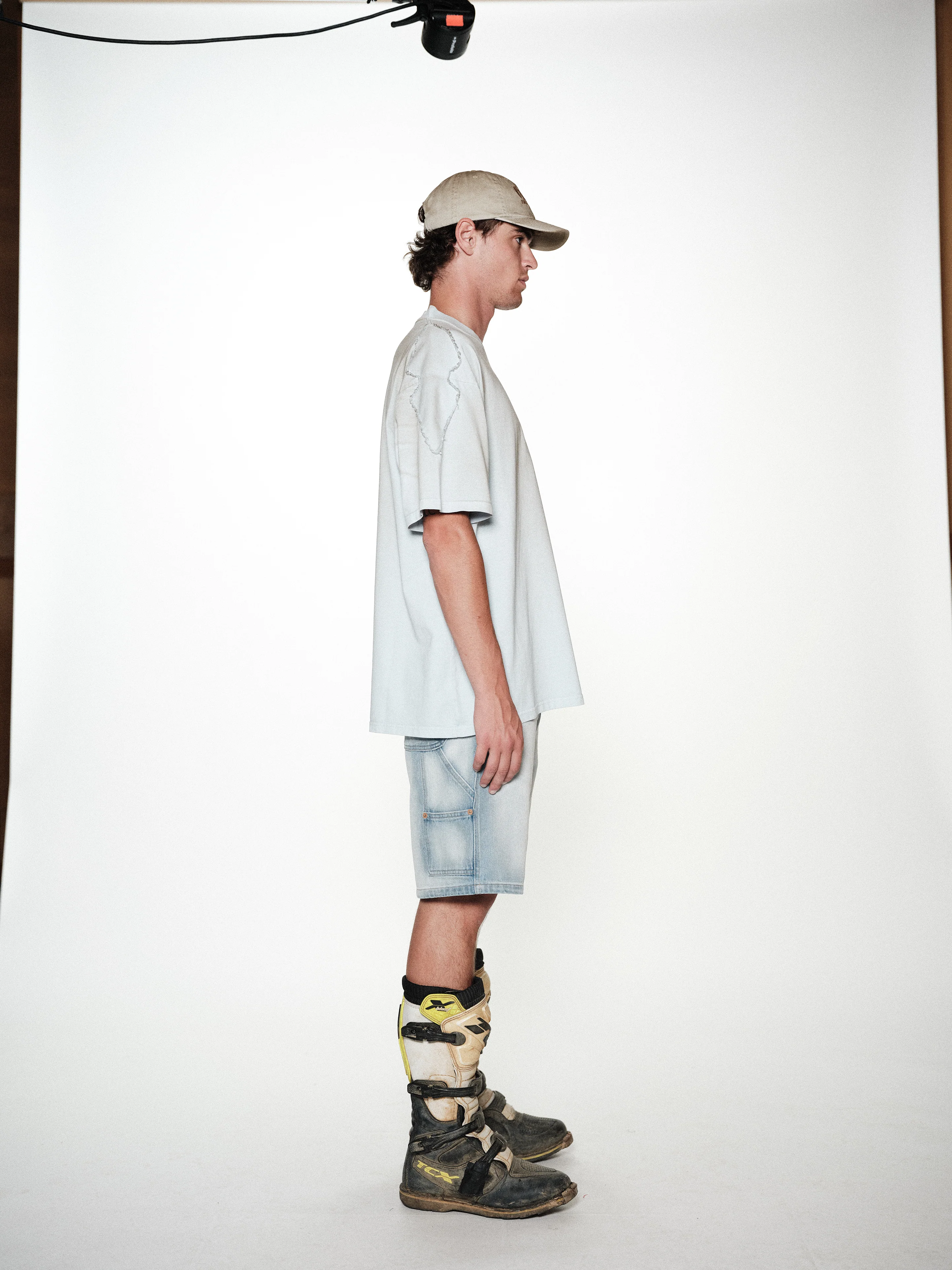 Cultura Biker Dirty Tee - Sky Blue - Image 2