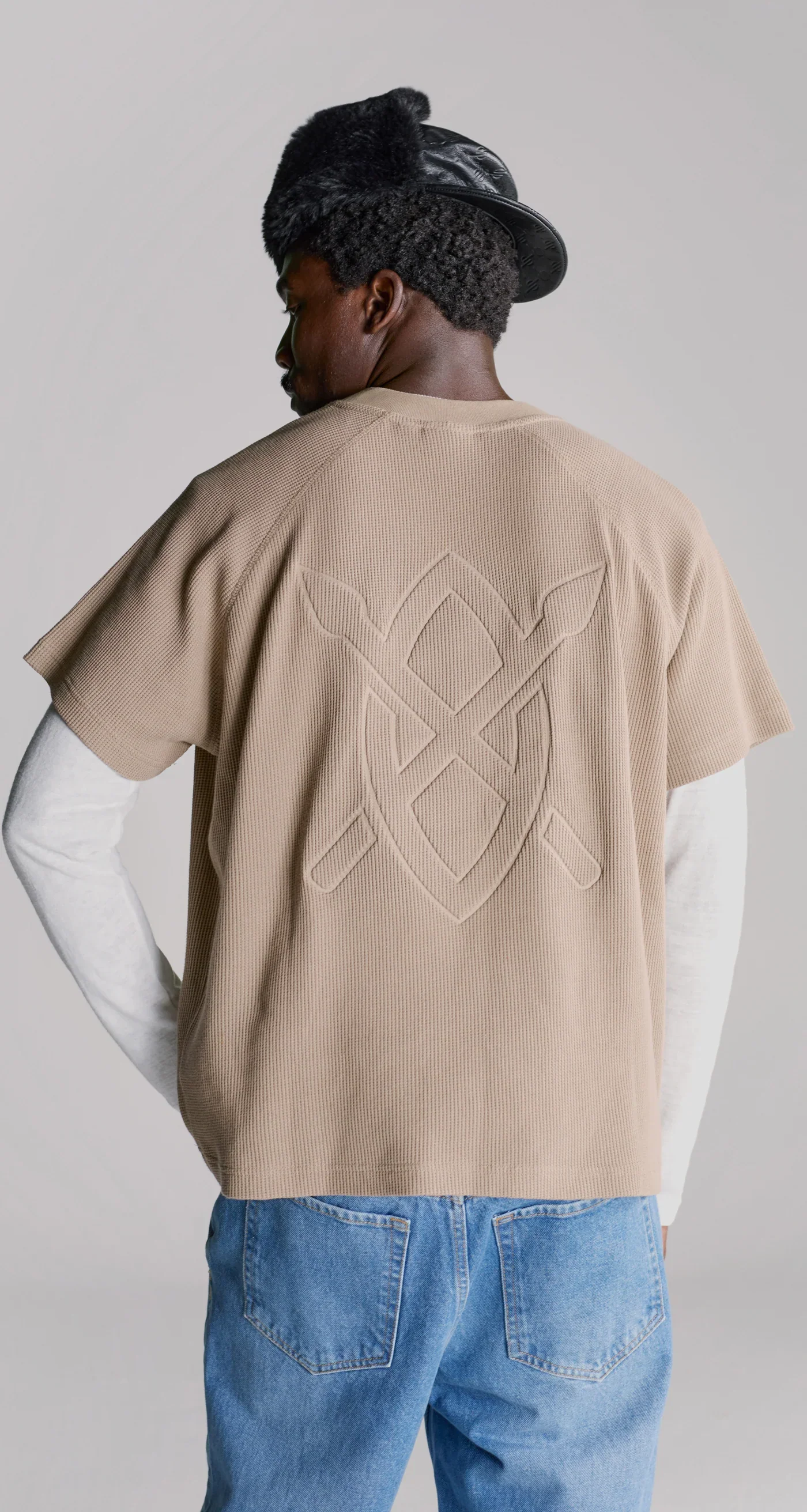 Daily Paper Waffle Boxy SS Tee - Irish Cream - Image 2