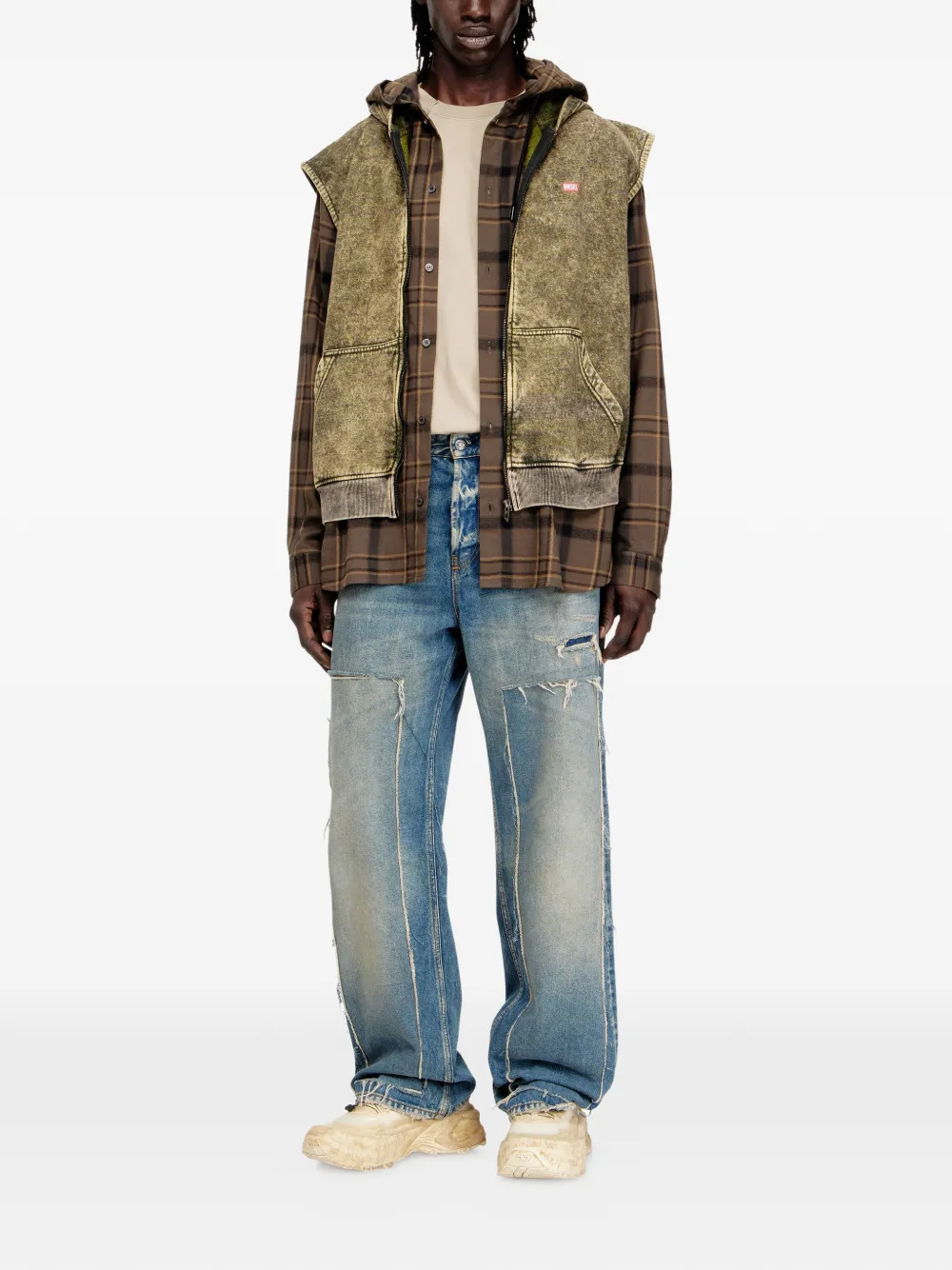 DIESEL S-Boxt-Sl-Zip Vest - Brown - Image 3