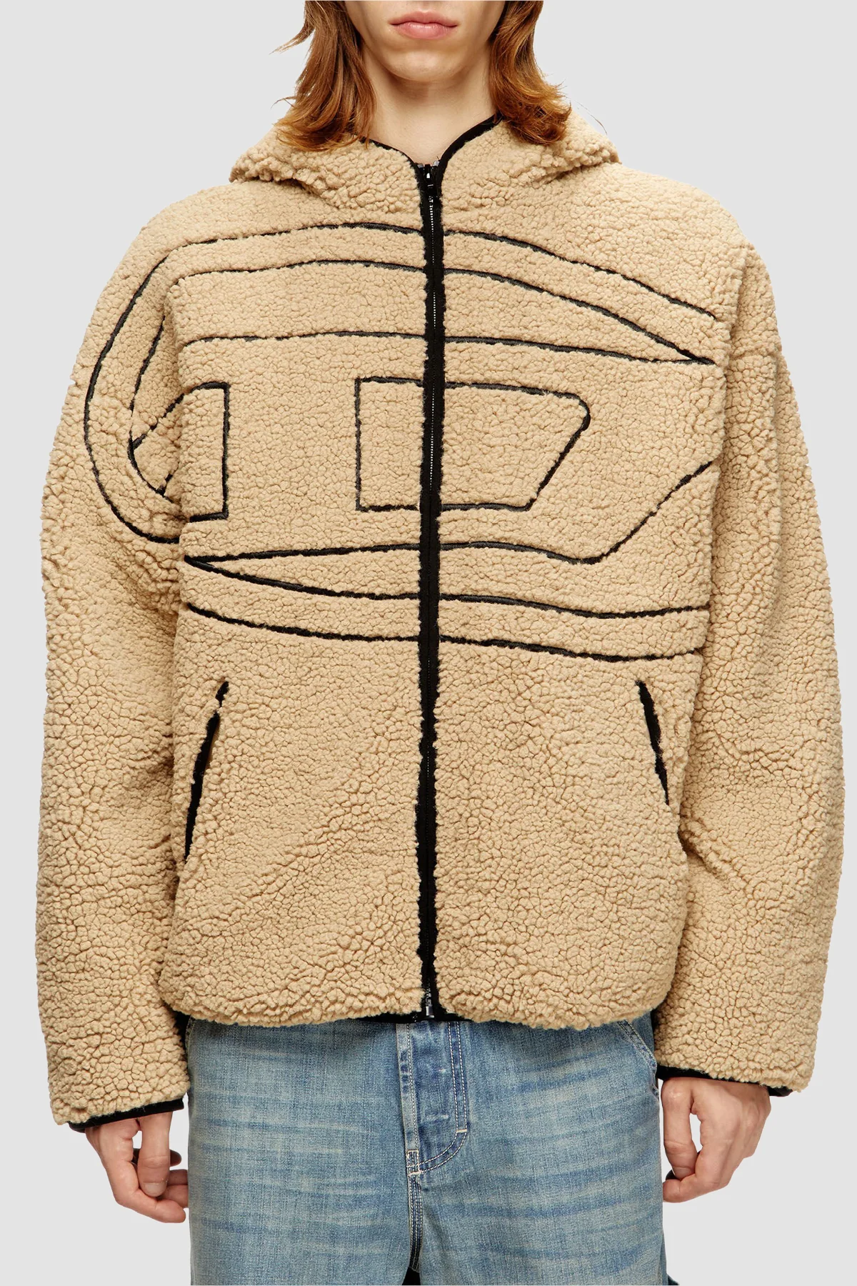 DIESEL S-Zat Fleece Hoodie - Beige