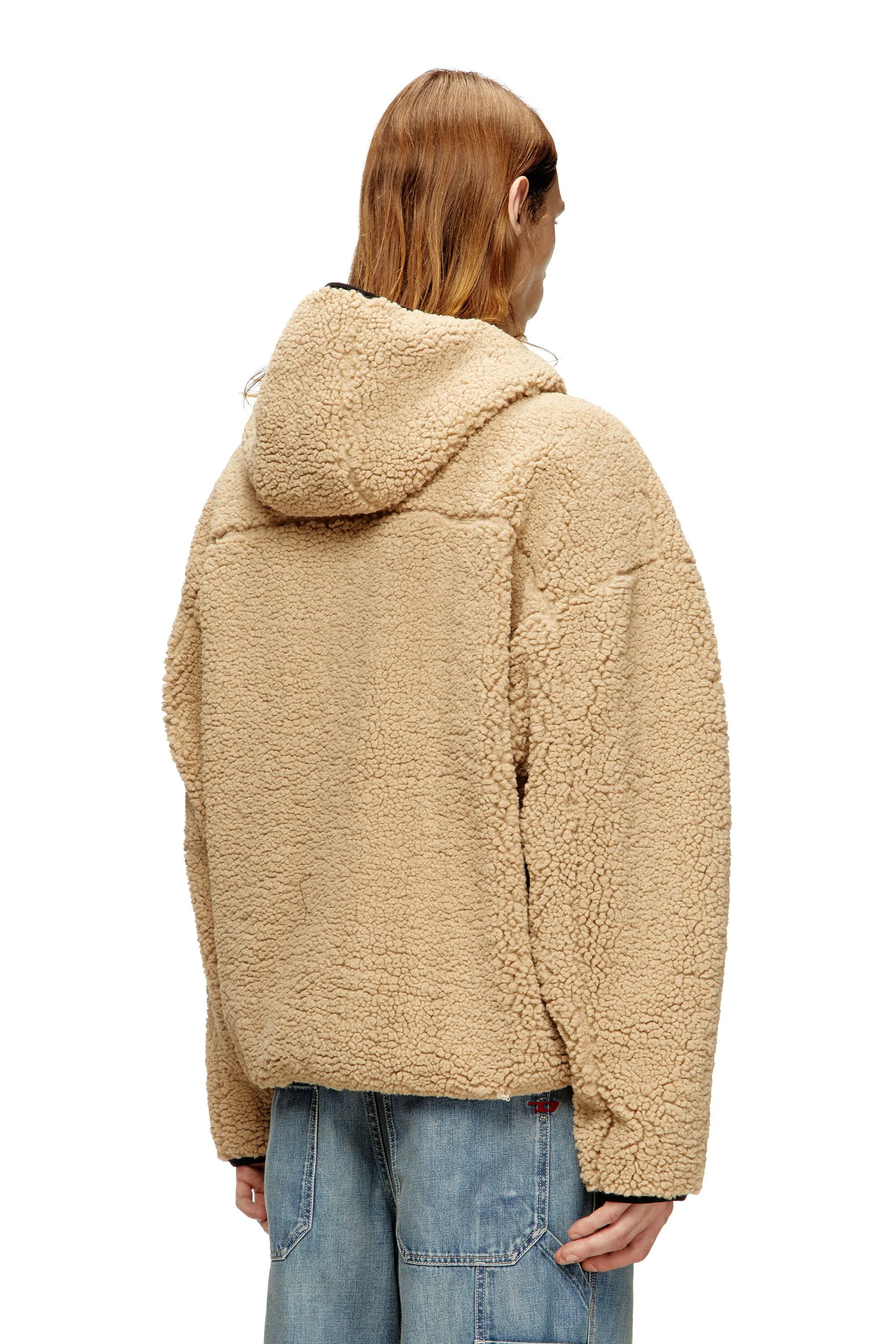 DIESEL S-Zat Fleece Hoodie - Beige - Image 2