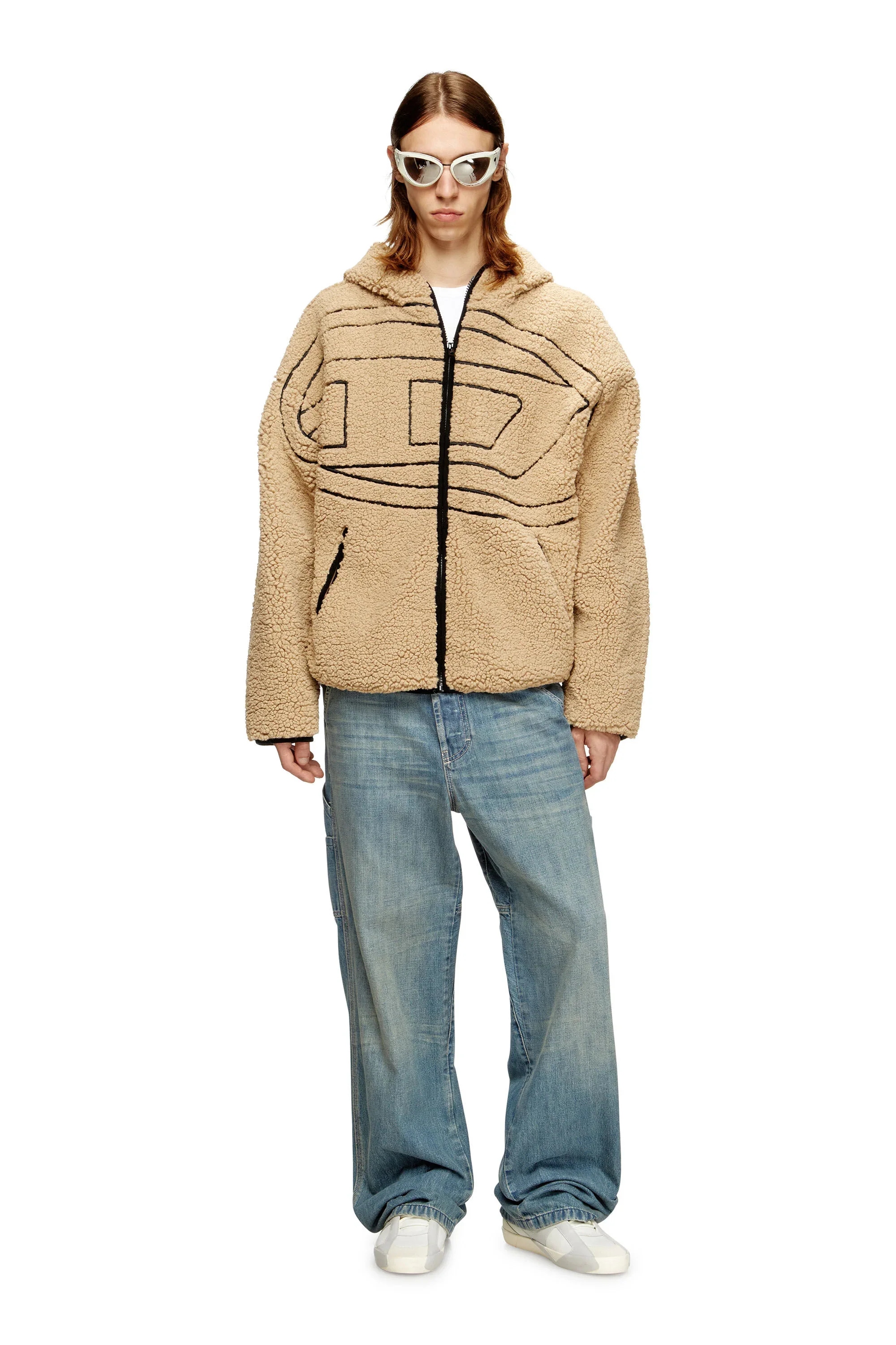 DIESEL S-Zat Fleece Hoodie - Beige - Image 3