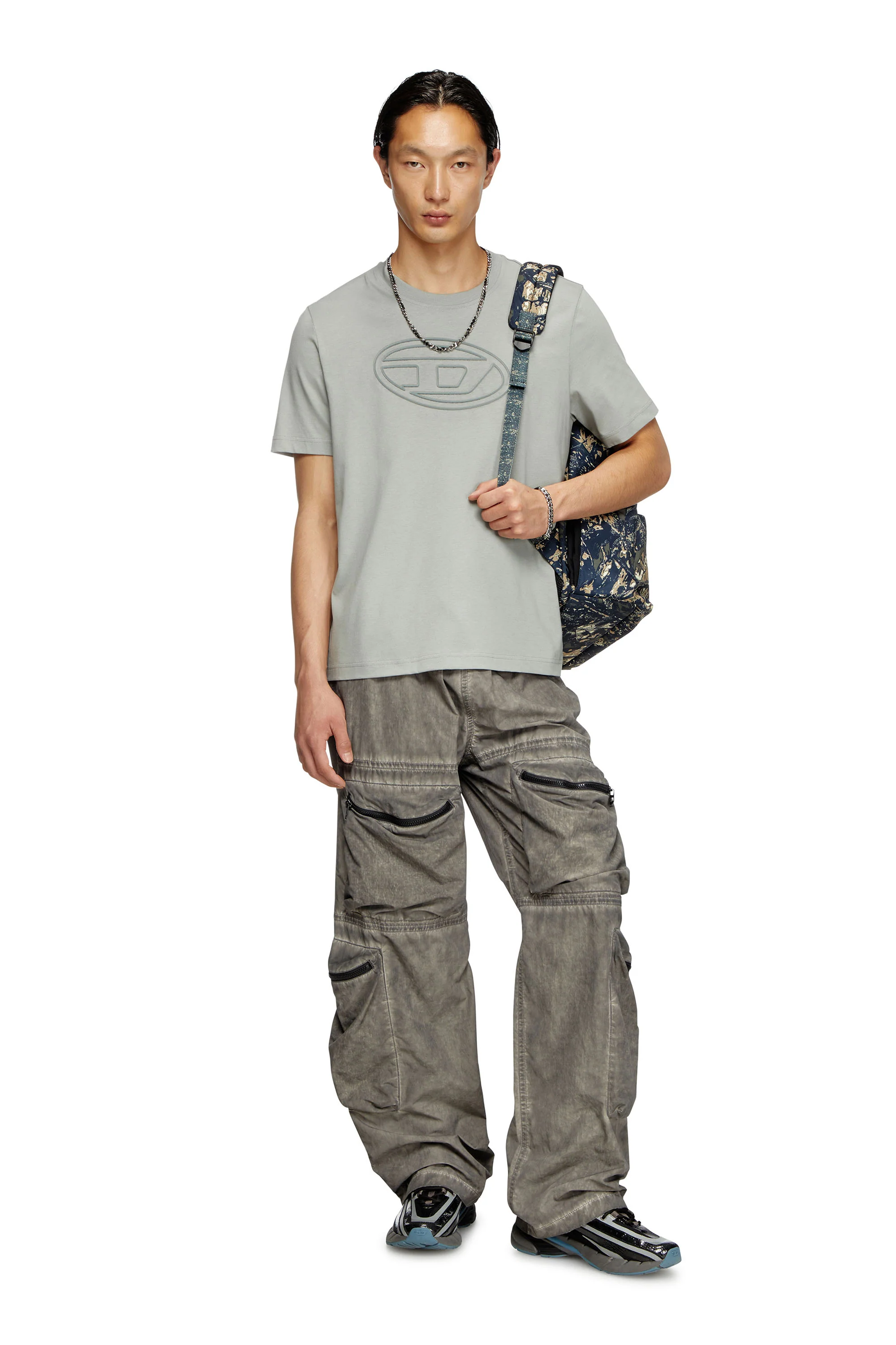 DIESEL T-Adjust-Bigoval Tee - Grey - Image 4