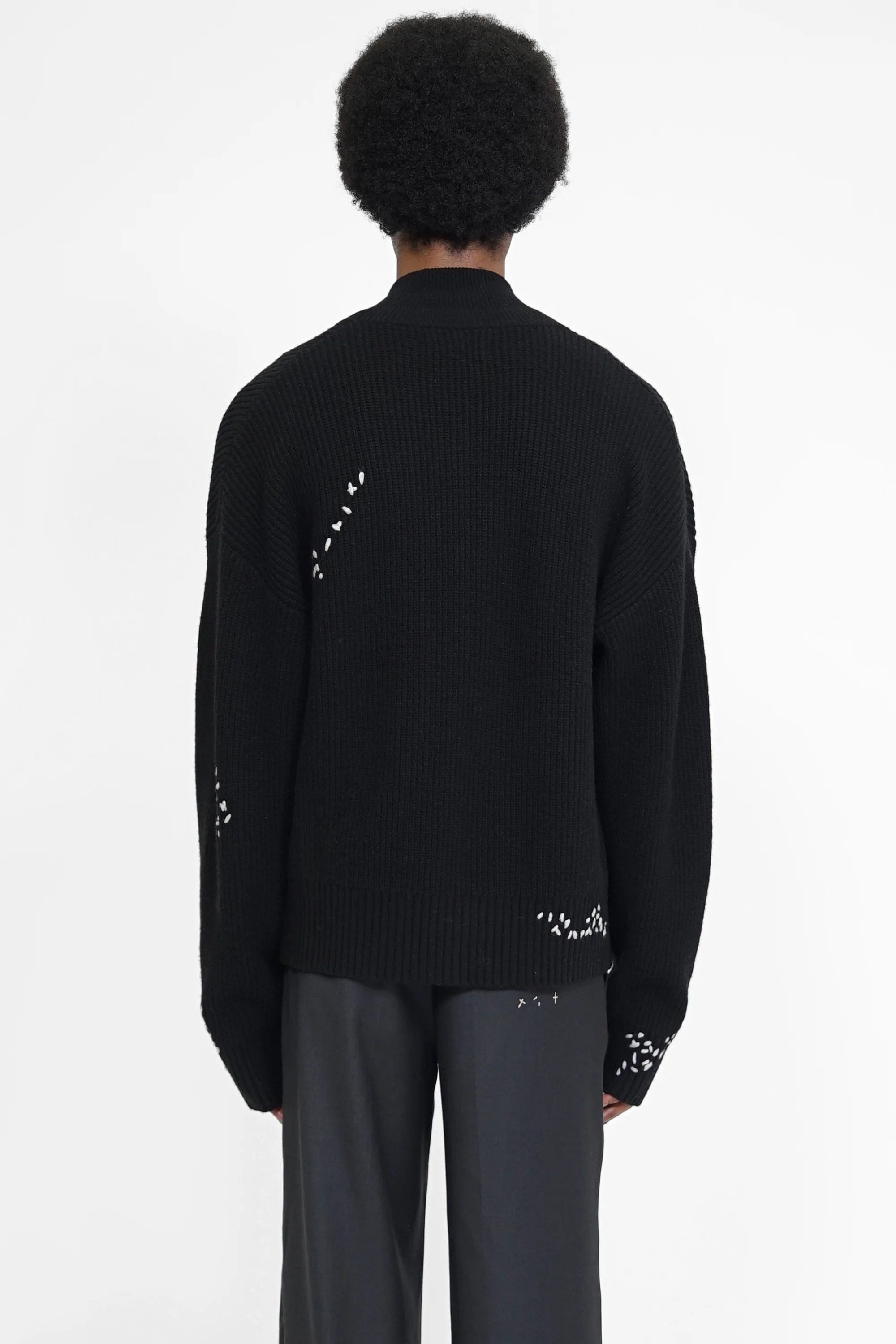 DOMREBEL Daddy Knit Zip Jacket - Black - Image 2