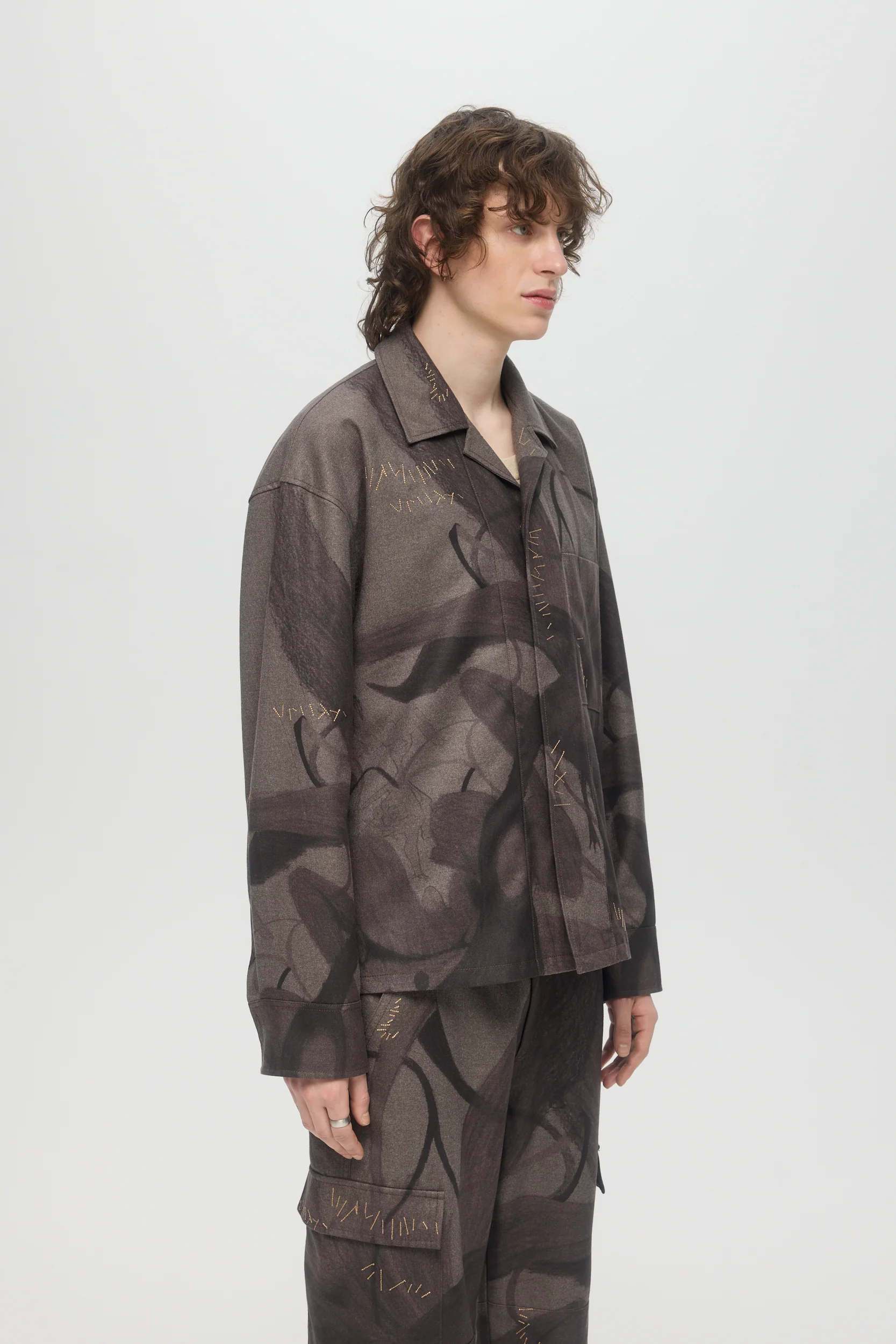 DOMREBEL Plume Overshirt - Grey - Image 3