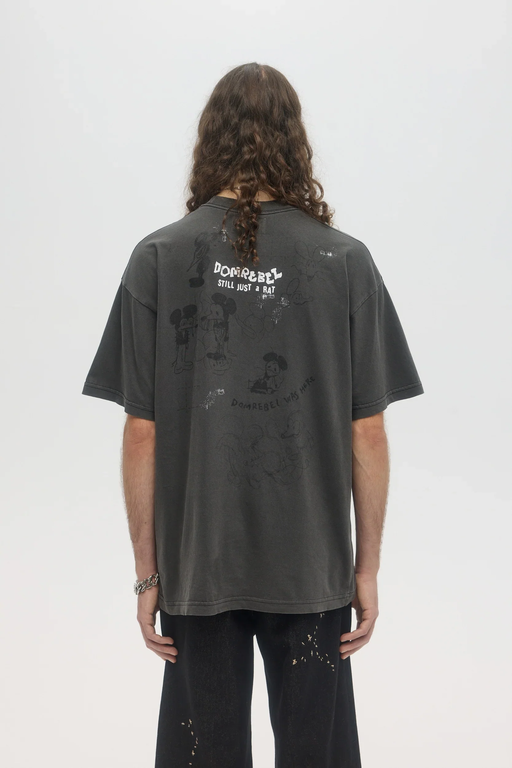 DOMREBEL Spit Tee - Faded Black - Image 3