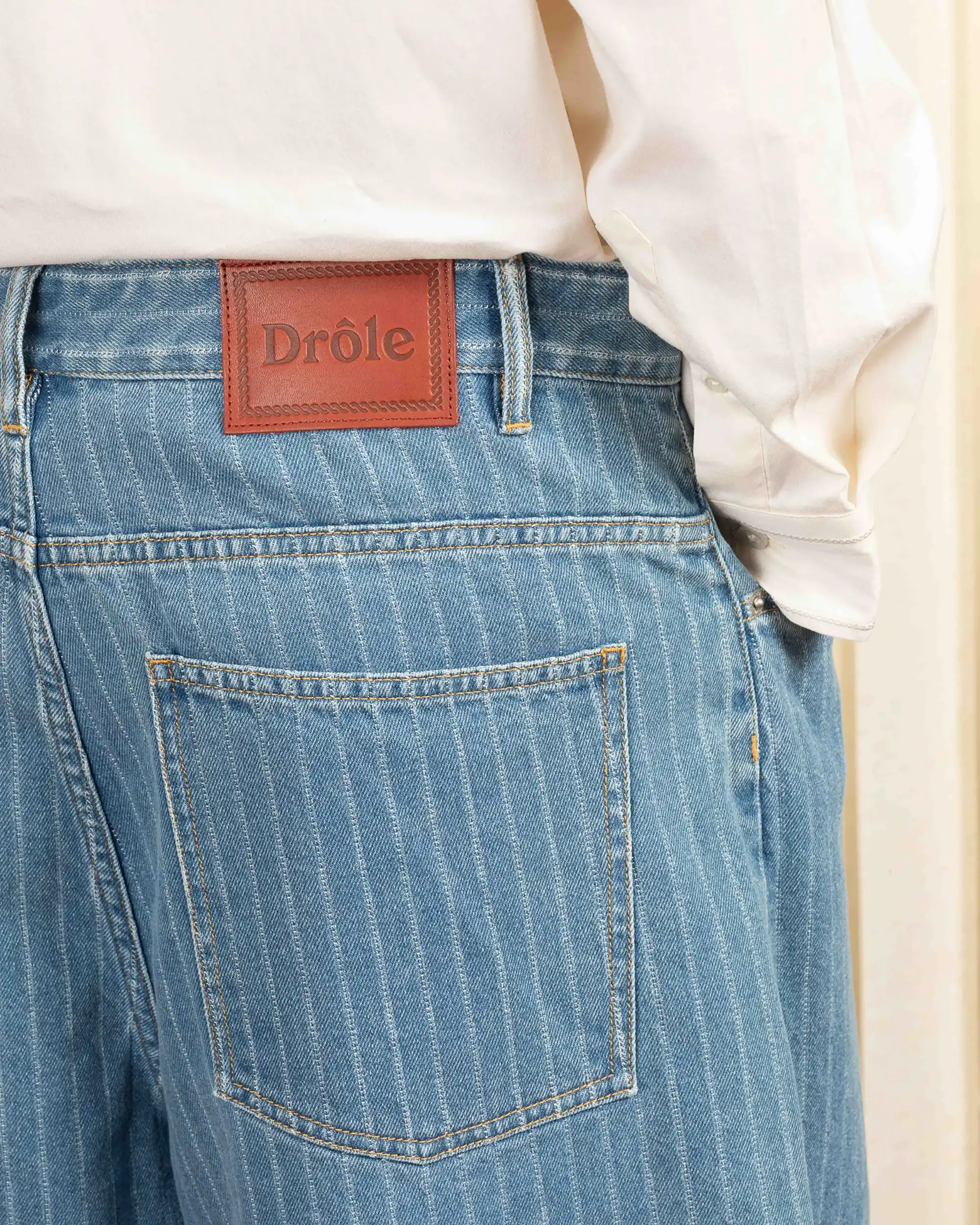 Drôle de Monsieur Baggy Rayures Shorts - Light Blue - Image 4