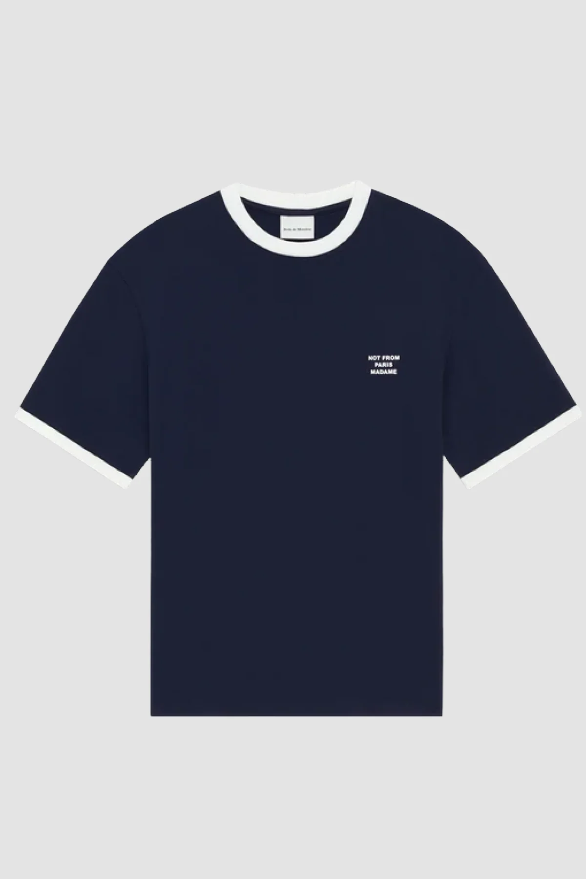 Drôle de Monsieur Contrasted Slogan Tee - Navy