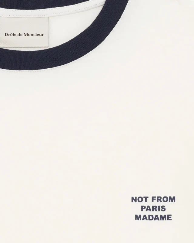 Drôle de Monsieur Contrasted Slogan Tee - Off White - Image 2