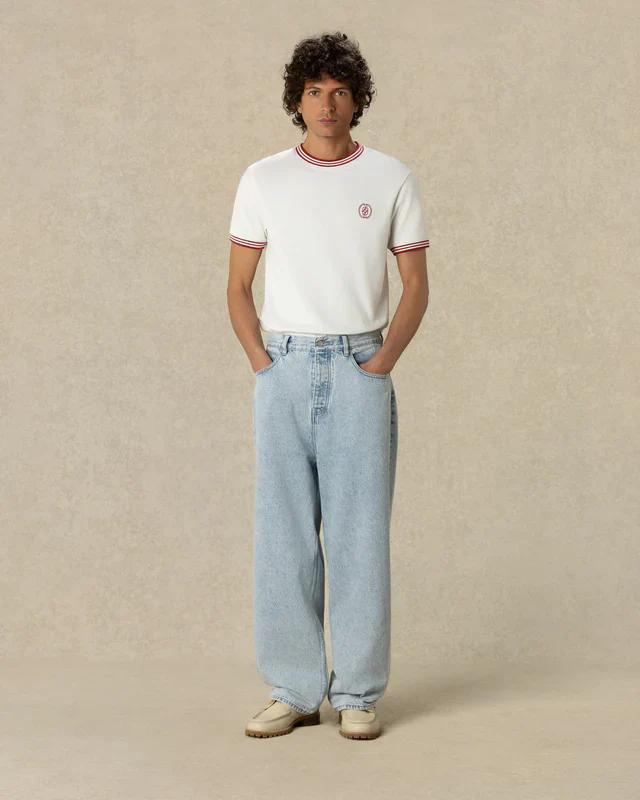 Drôle de Monsieur D Mirroir Piqué Tee - Off White - Image 2