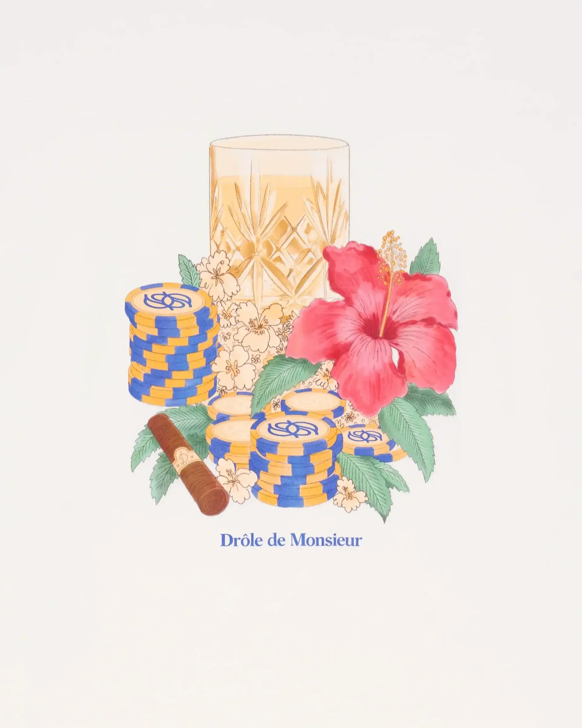 DrĂ´le de Monsieur Hibiscus Club Tee - Off White - Image 2