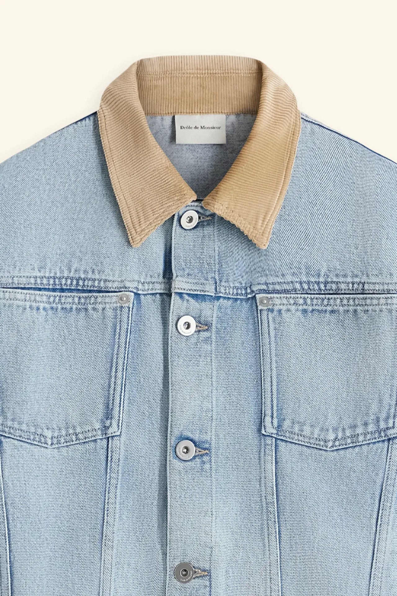 Drôle de Monsieur La Veste Jean Délavée Denim Jacket - Light Blue - Image 2