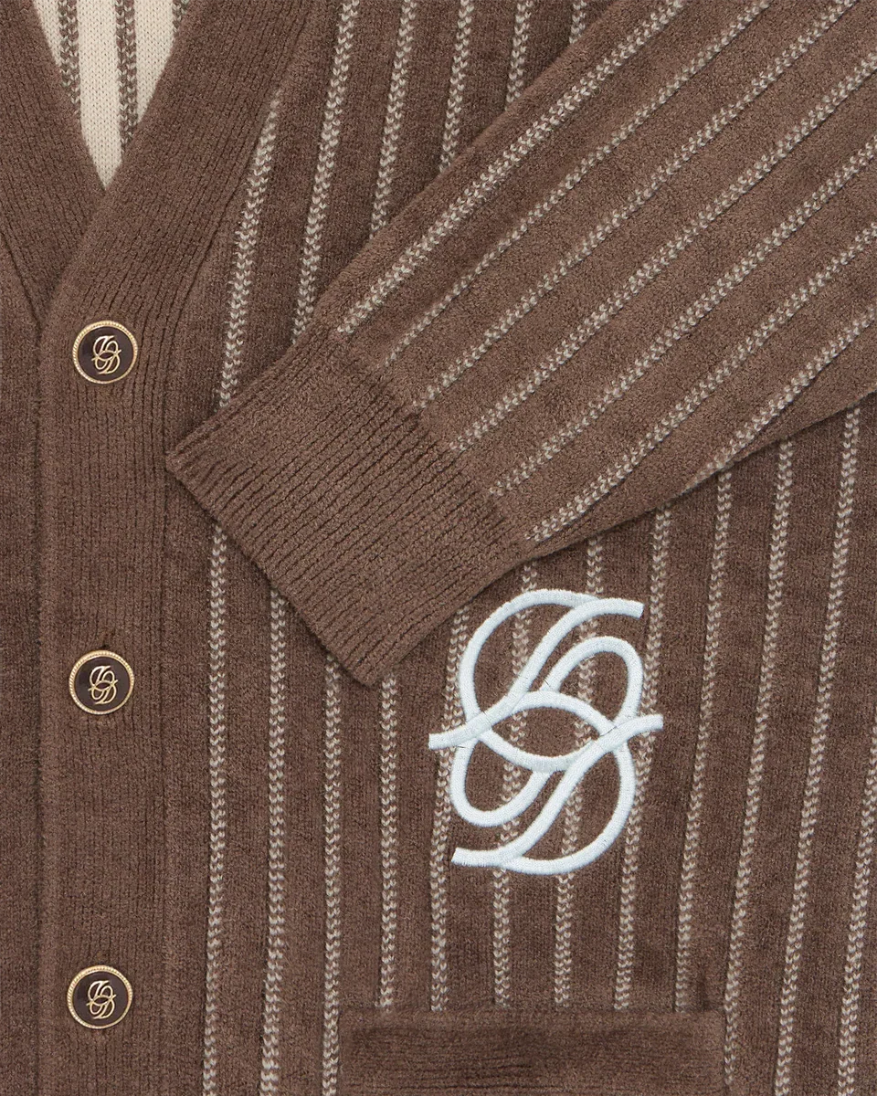 Drôle de Monsieur Monogramme Cardigan Sweater - Khaki - Image 3