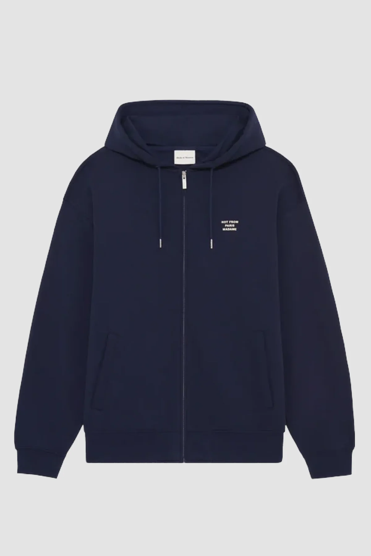 Drôle de Monsieur Slogan Zip Hoodie - Navy