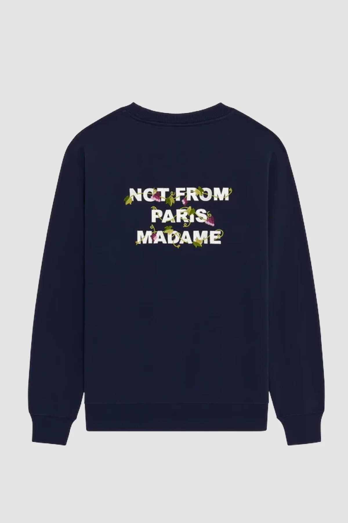 DrĂ´le de Monsieur Vine Embroidered Slogan Crewneck - Navy