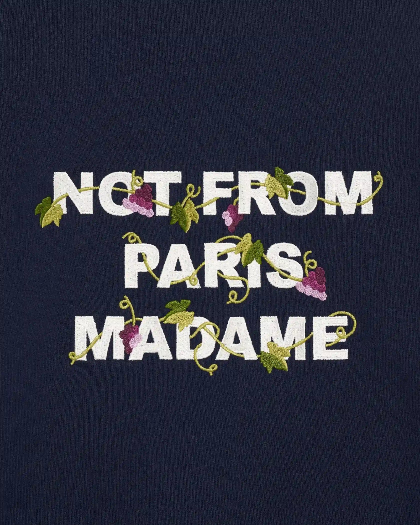 DrĂ´le de Monsieur Vine Embroidered Slogan Crewneck - Navy - Image 2