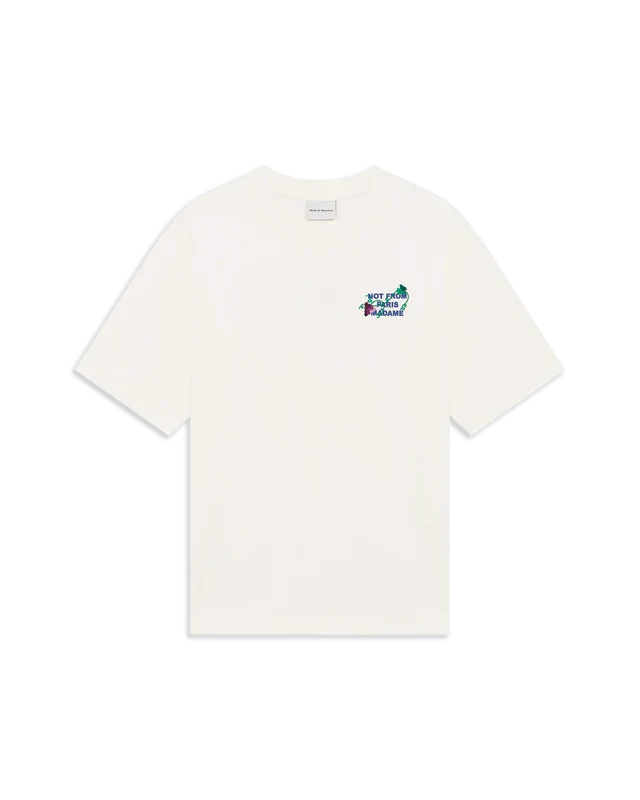 Drôle de Monsieur Vine Embroidered Slogan Tee - Off White - Image 2