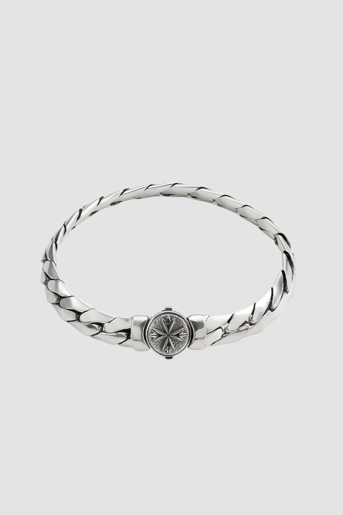 Emanuele Bicocchi Herringbone Chain Logo Bracelet - Silver