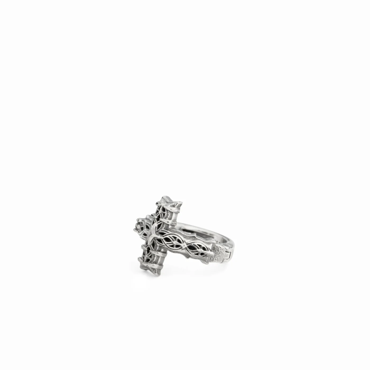 Emanuele Bicocchi Reissue Notre Cross Hoop Earring - Silver - Image 3