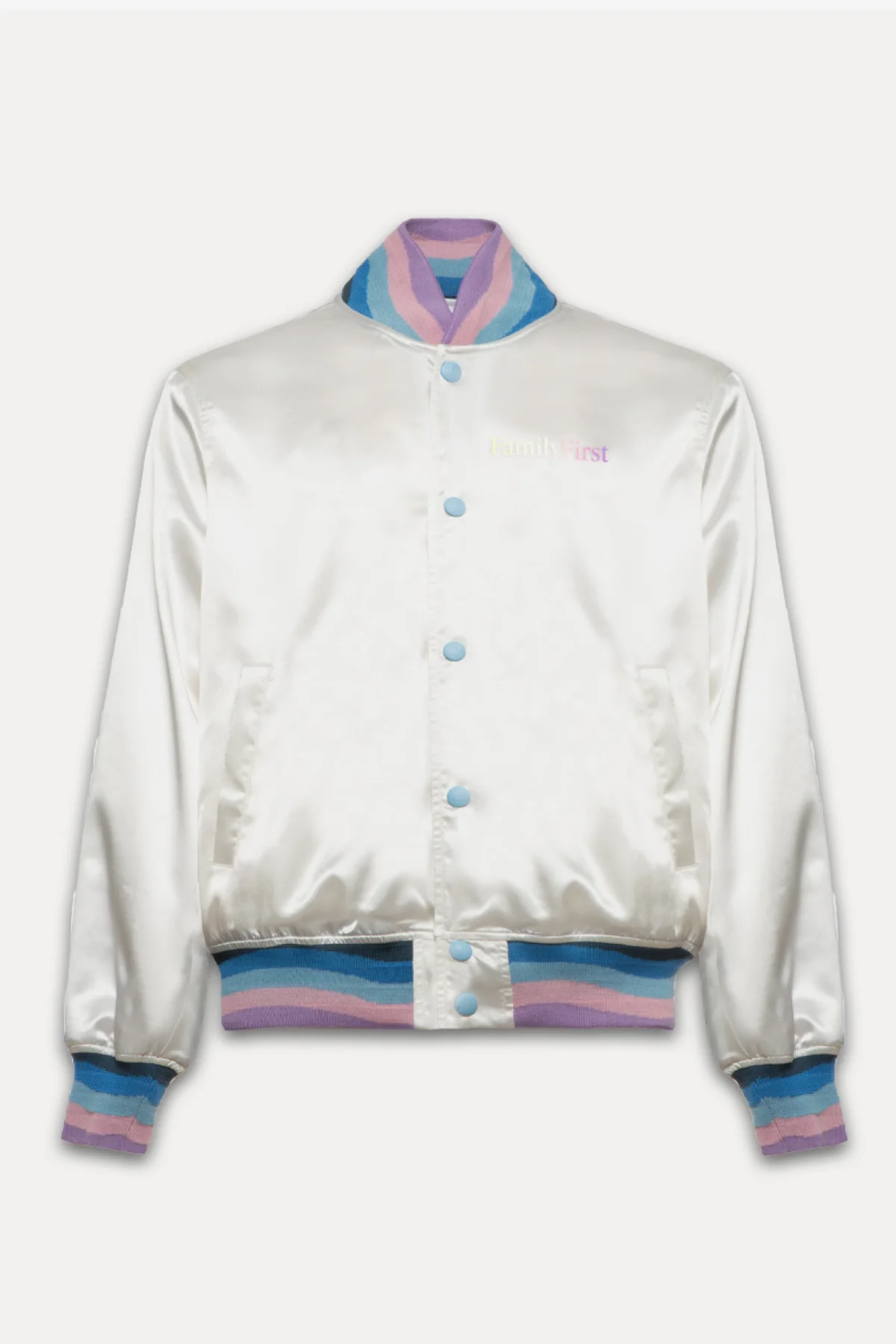 Family First Satin Swan Bomber Jacket - White - Image 2