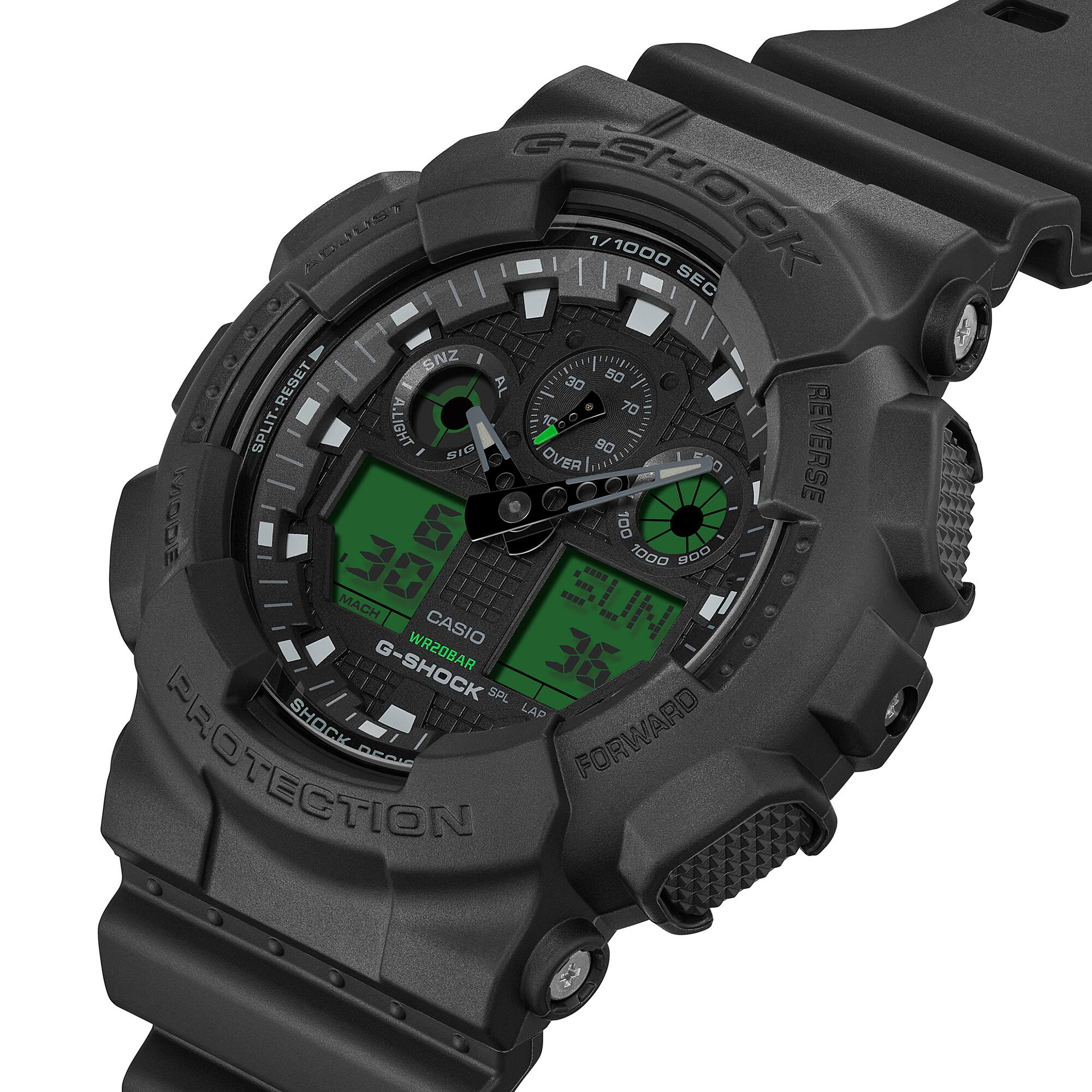 G-Shock GA-100BEG-1A Watch - Black/Electro Green - Image 5