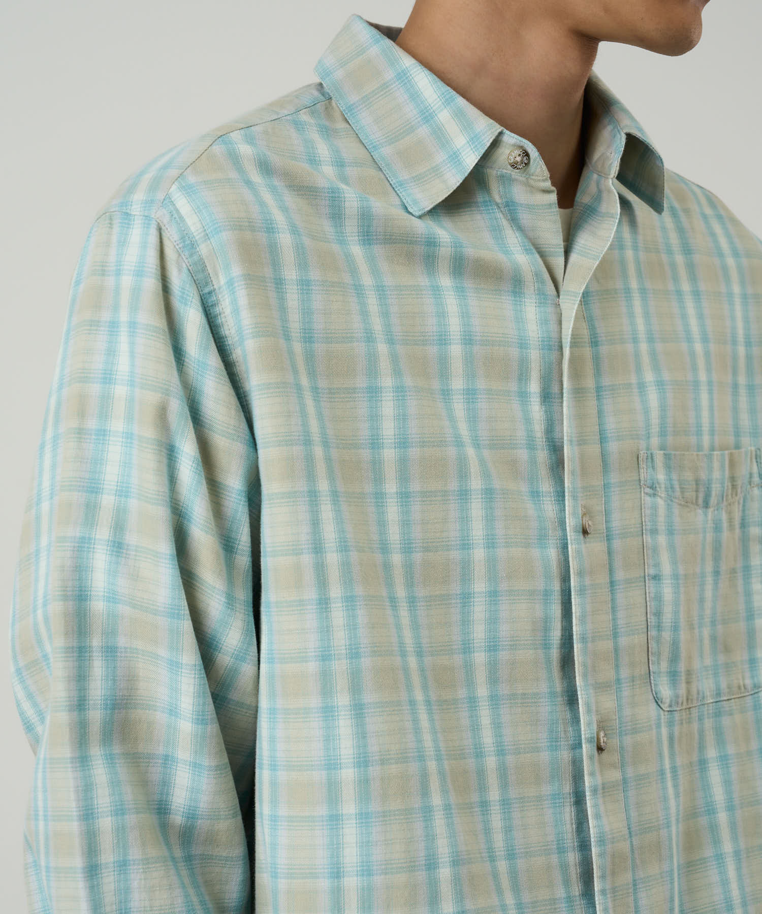 Gramicci L/S Check Ombre Shirt - Blue - Image 2